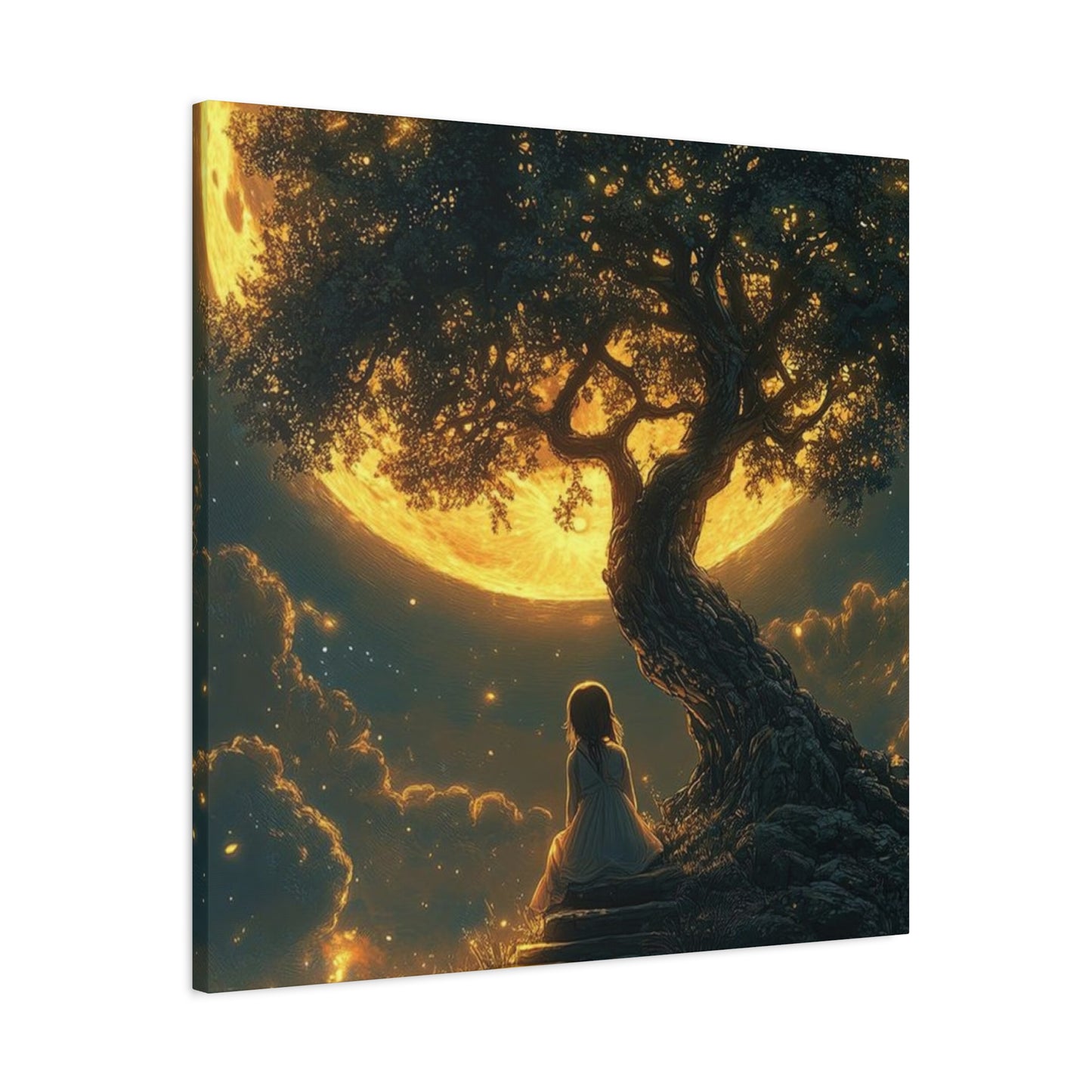 Yellow Moonrise Fantasy Wall Art & Canvas Prints