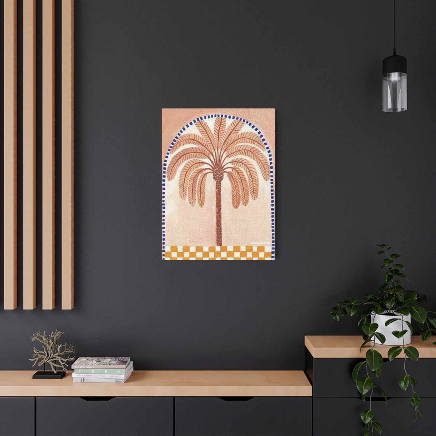 Palm Tree In Egyptian Architecture Wall Art & Canvas Prints