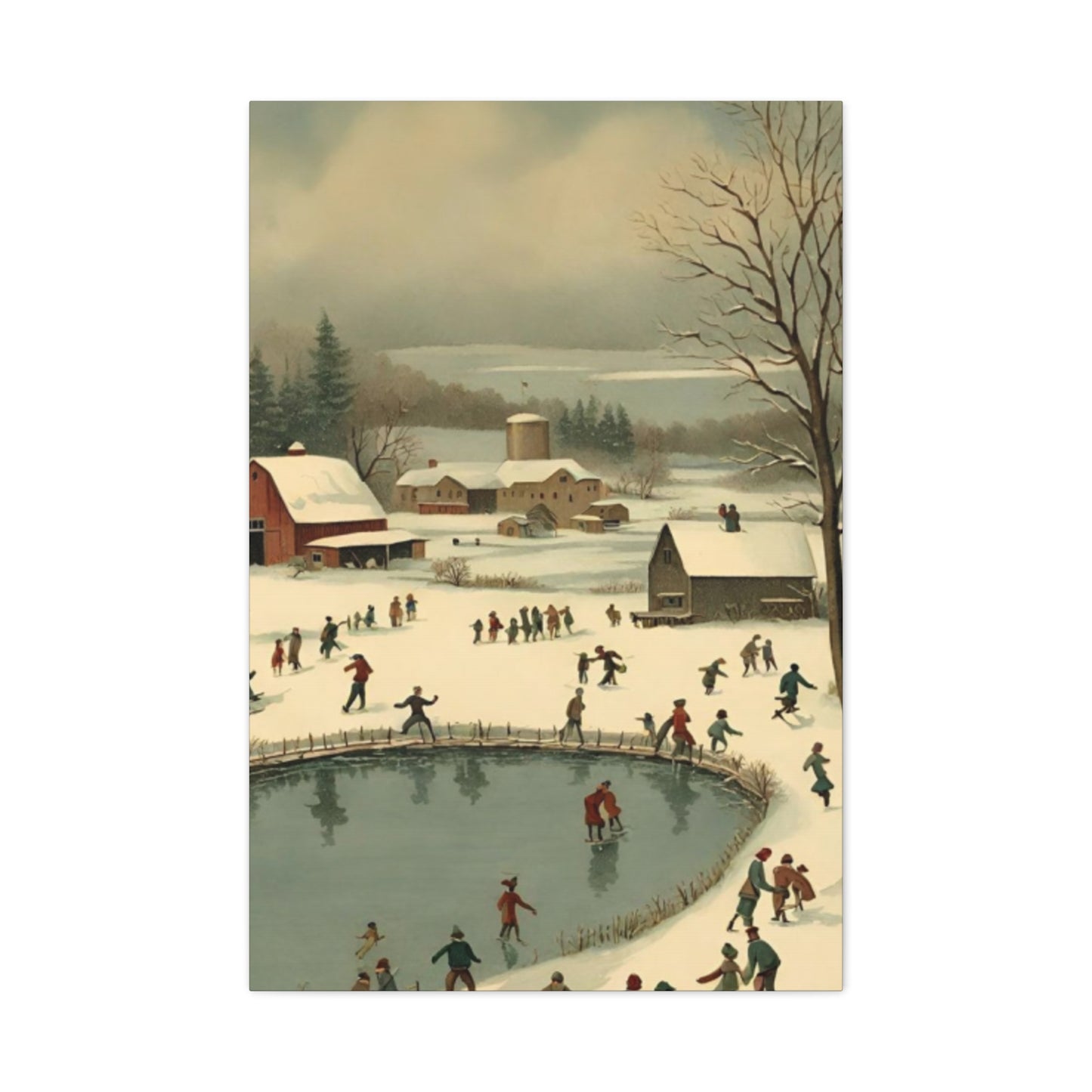 People Enjoying In Snow Wall Art & Canvas Prints