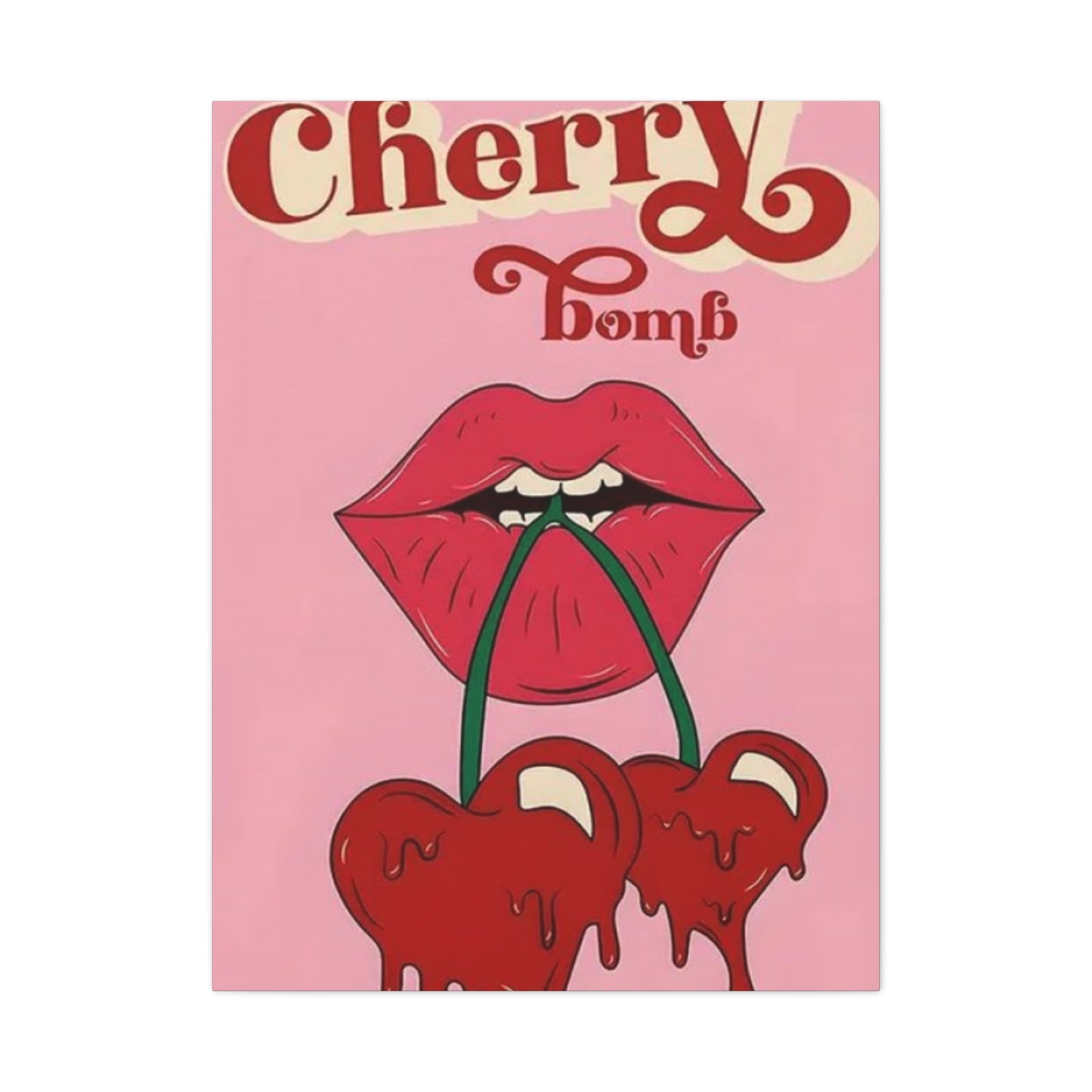 Cherry Bomb Lips Painting Wall Art & Canvas Prints