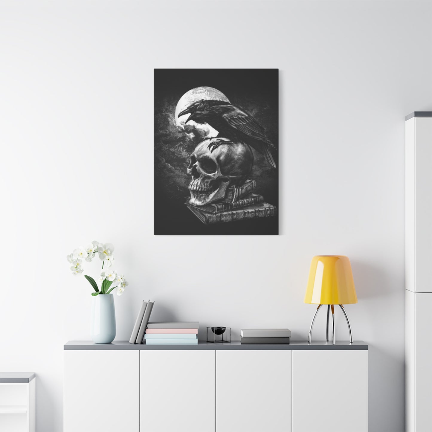 Scary Crow Skull Wall Art & Canvas Prints