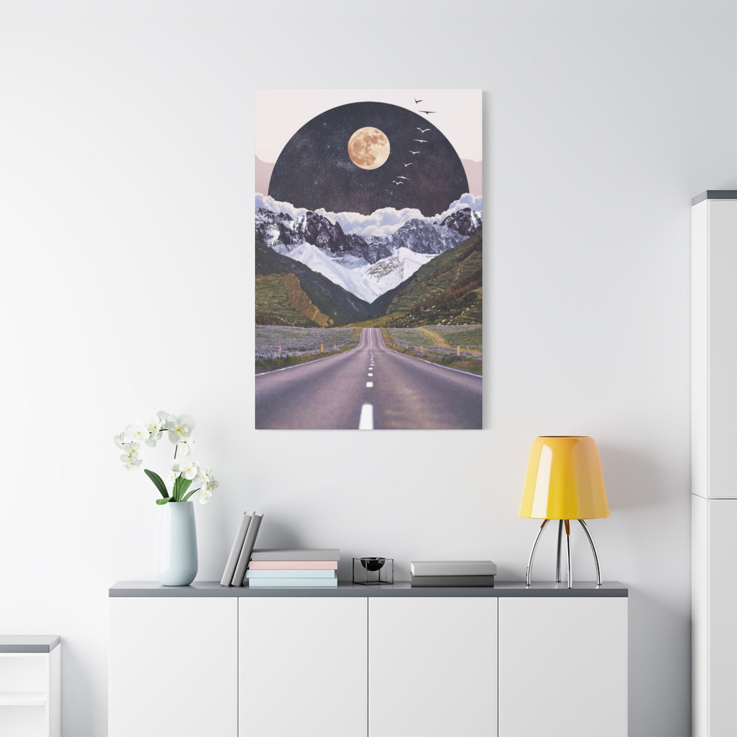 Long Road To Mountains Mixed Media Wall Art & Canvas Prints