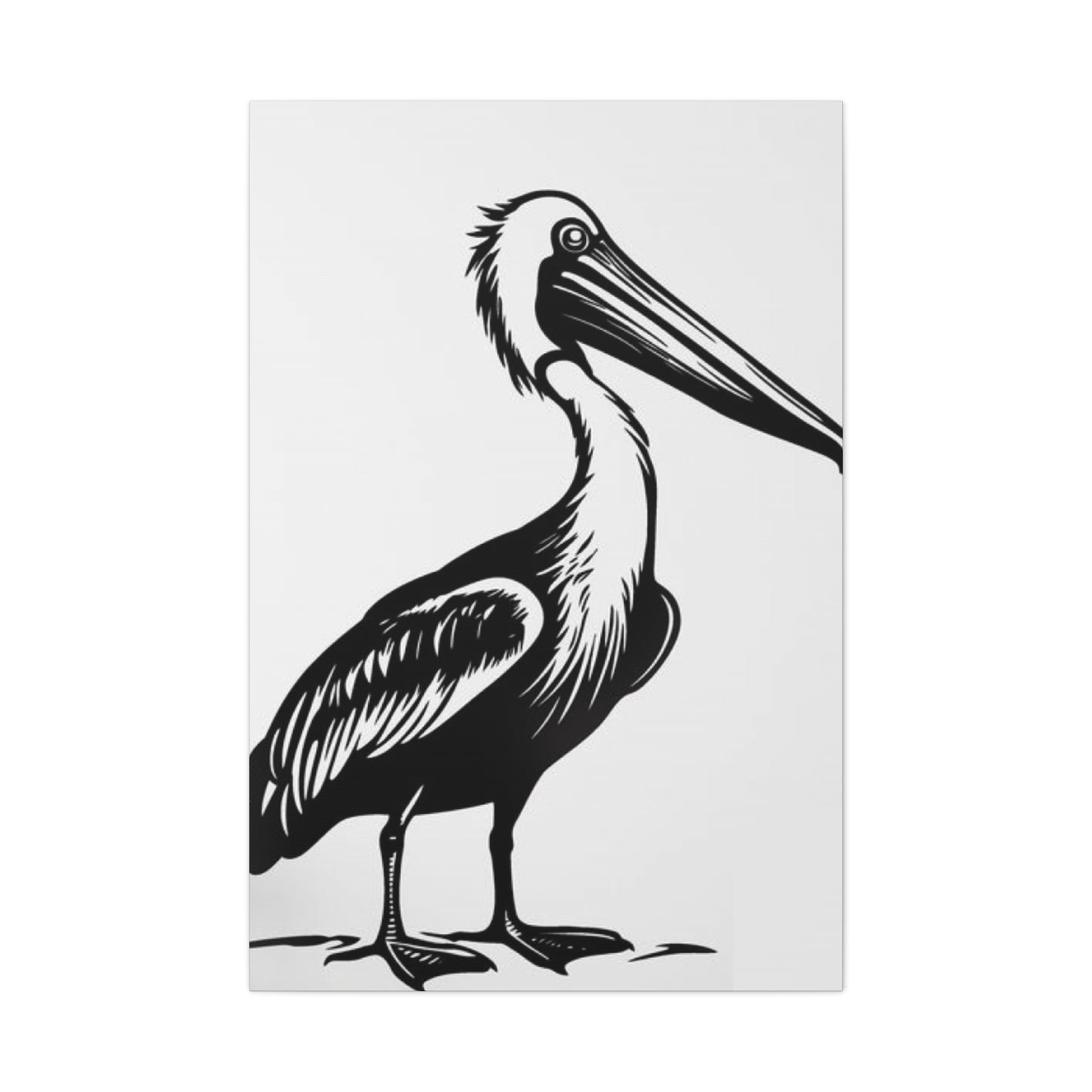 Black & White Pelican Poster Wall Art & Canvas Prints