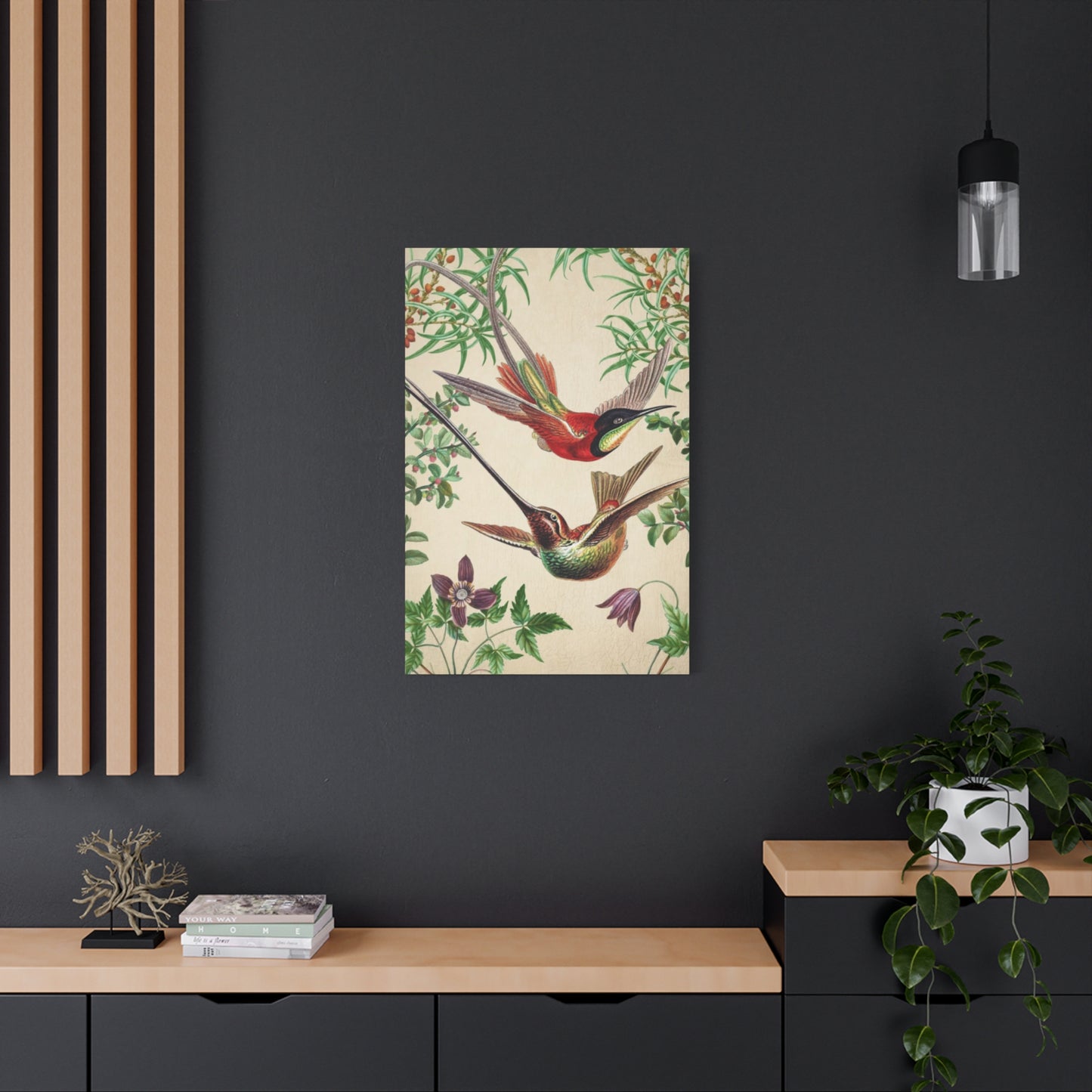 Humming Bird Couple Candid Painting Wall Art & Canvas Prints