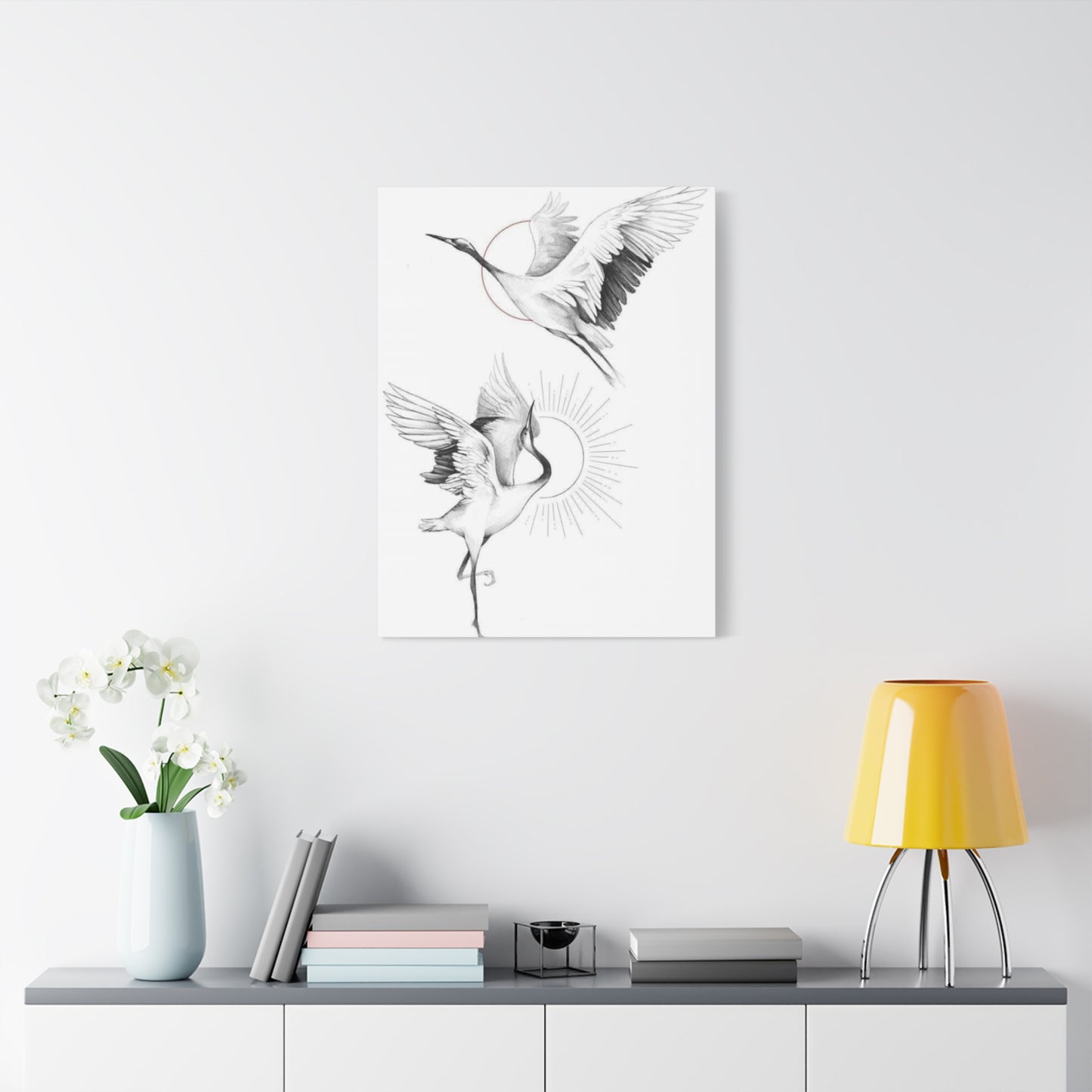 Herons Drawing Wall Art & Canvas Prints