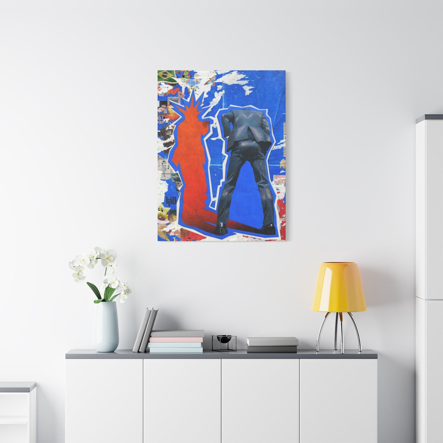 Suit Men Shadow Abstract Mixed Media Wall Art & Canvas Prints