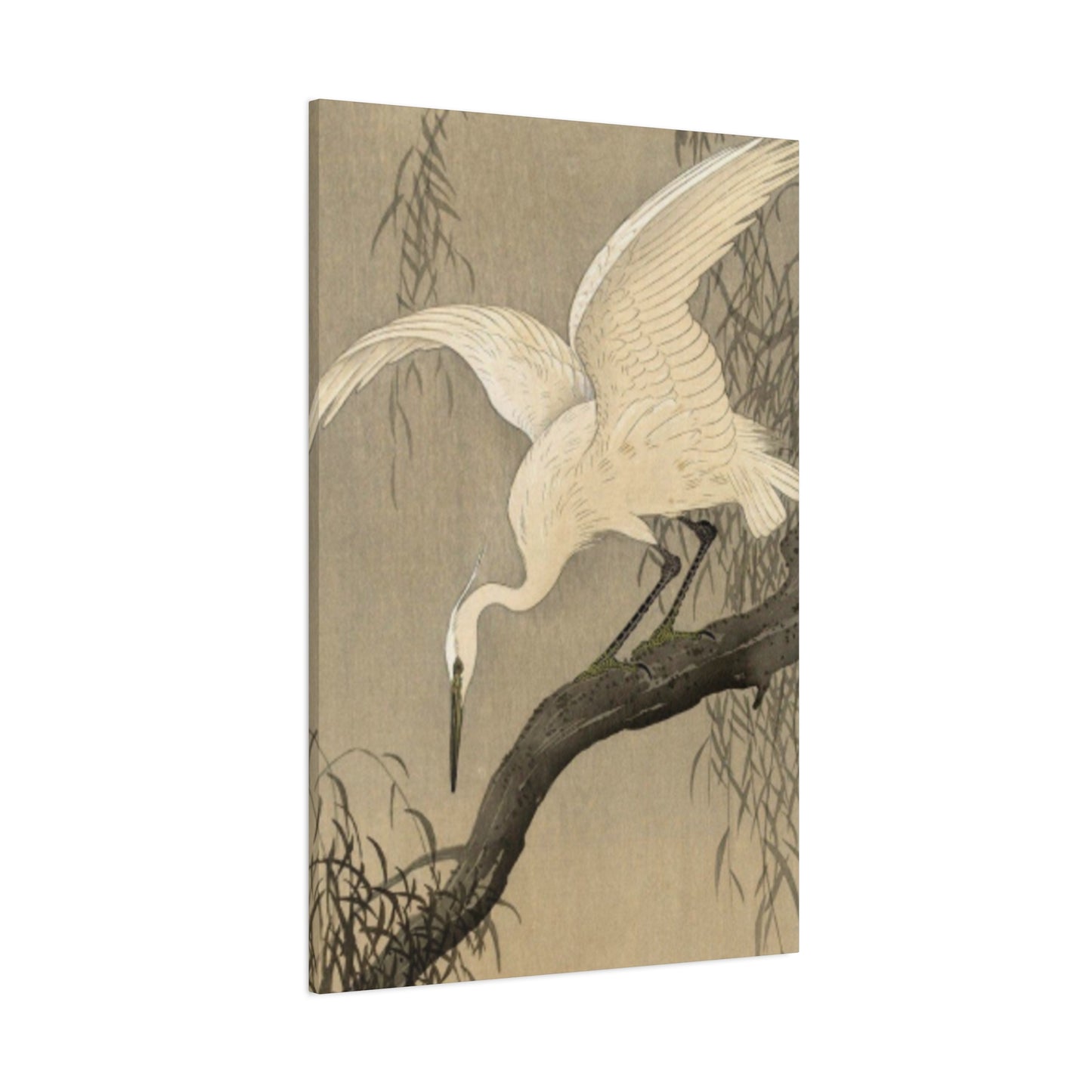 White Heron Painting Wall Art & Canvas Prints