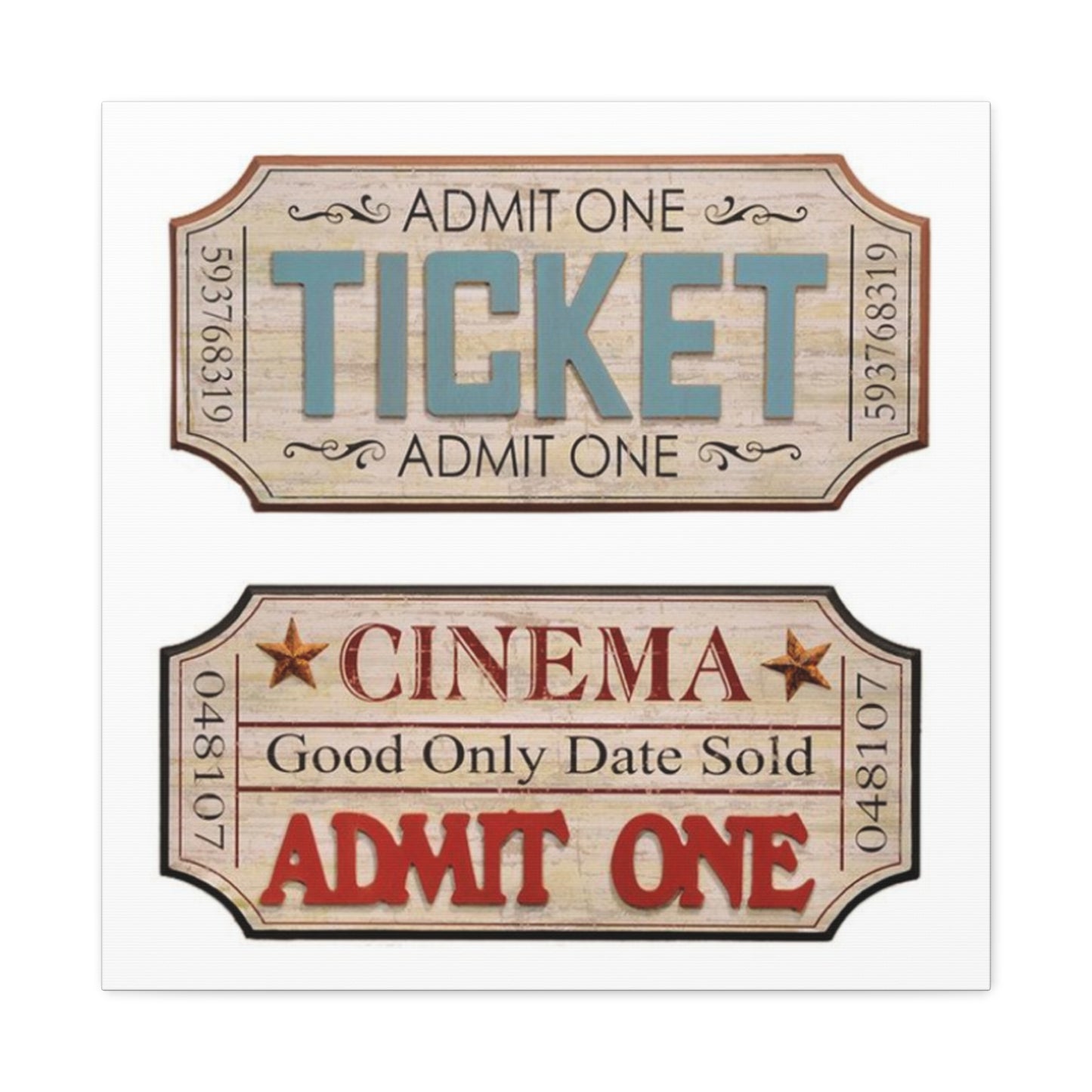 Admit One Cinema Wall Art & Canvas Prints