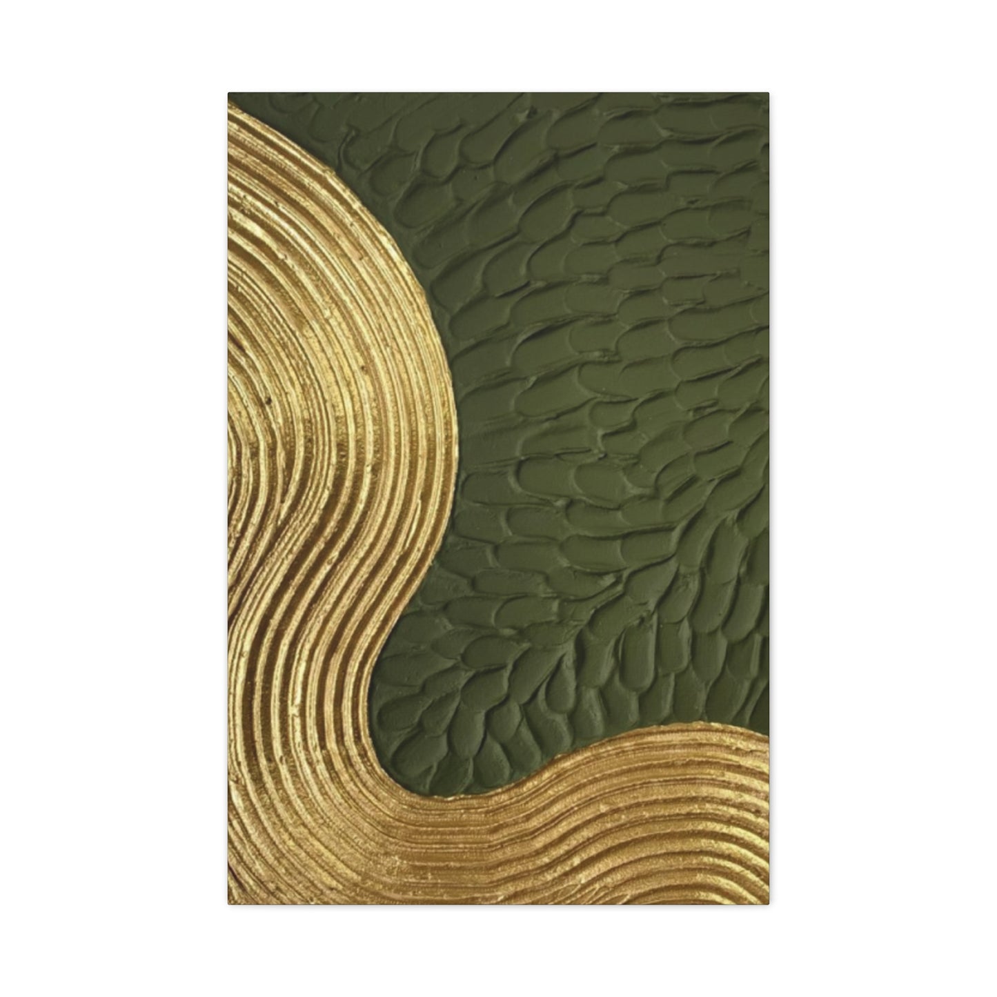 Golden & Olive Green Color Drawing Wall Art & Canvas Prints