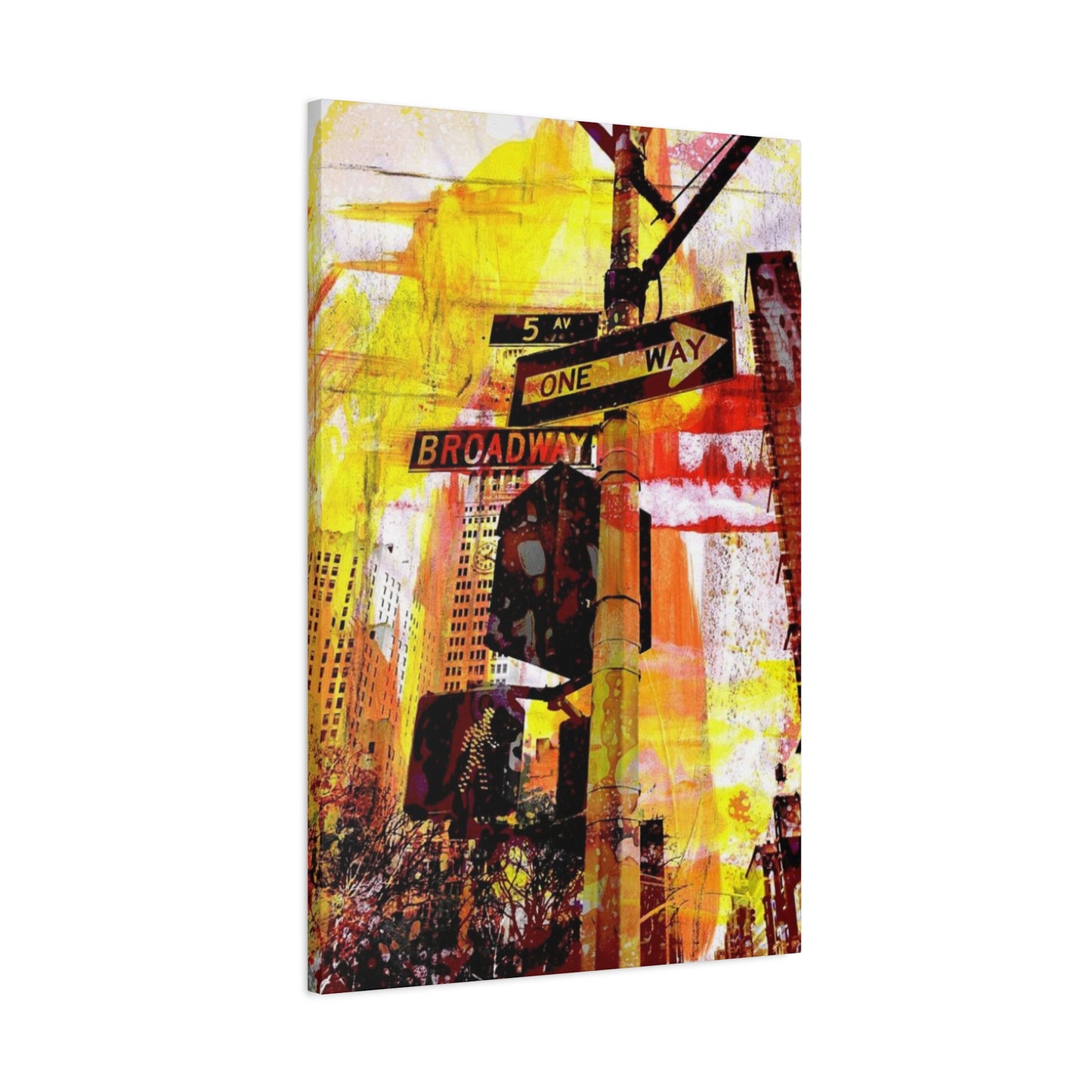 Sign Way Painting Mixed Media Wall Art & Canvas Prints