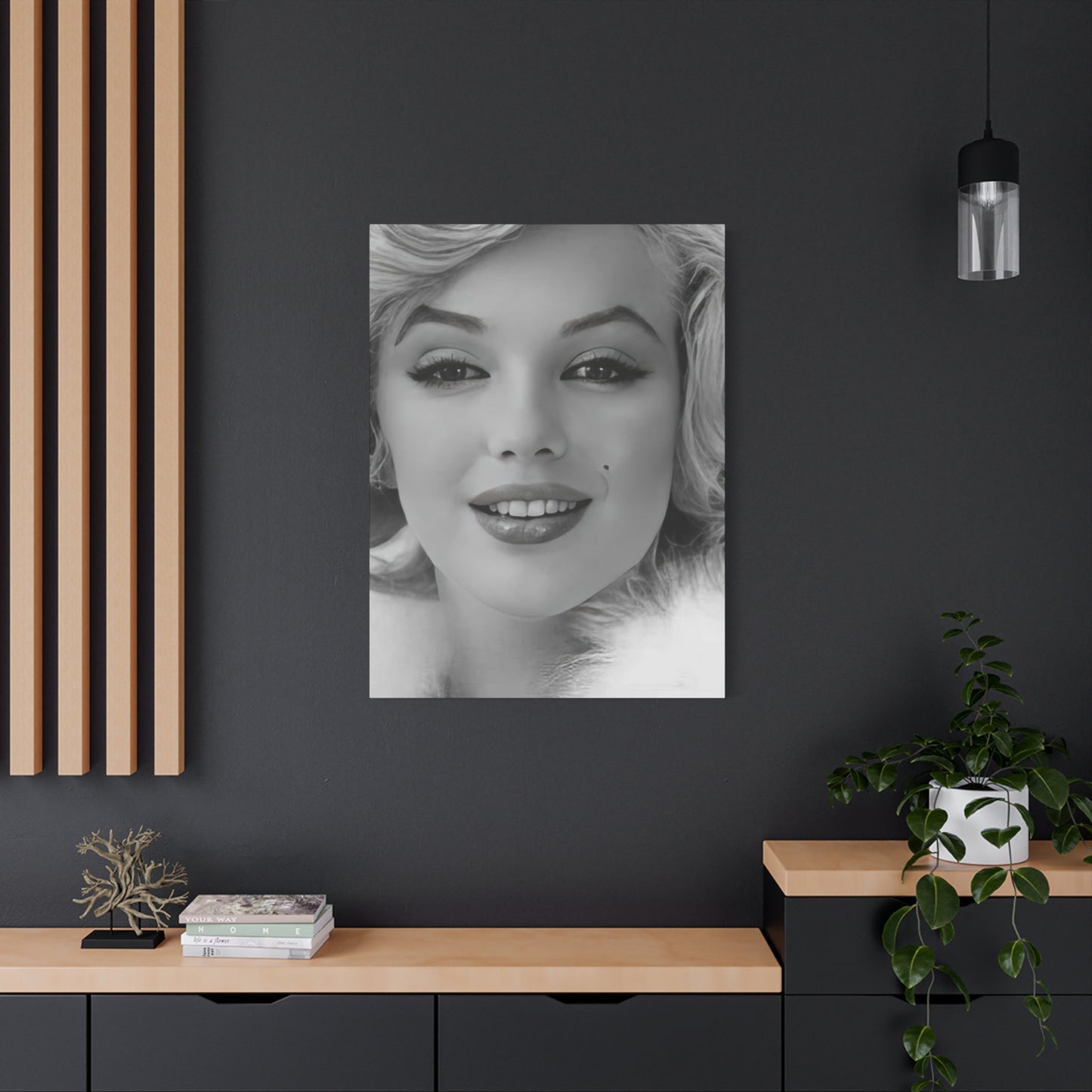 Monochrome Beautiful Face Of Marilyn Monroe Wall Art & Canvas Prints