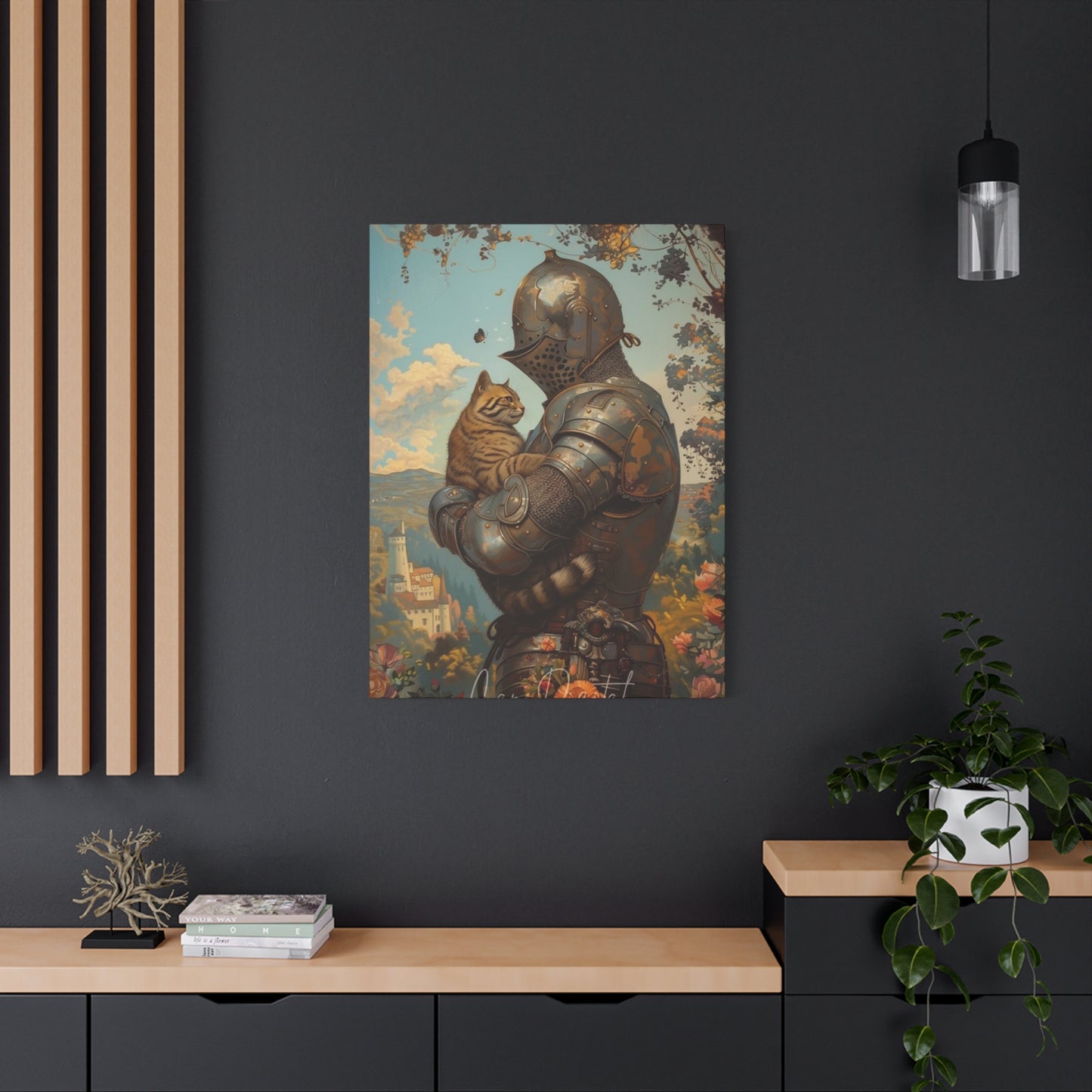 Warrior with Cat Wall Art & Canvas Prints