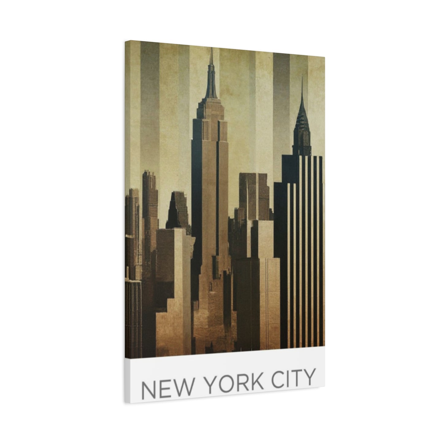 Sepia Tone City Skyline NYC Skyline Wall Art & Canvas Prints