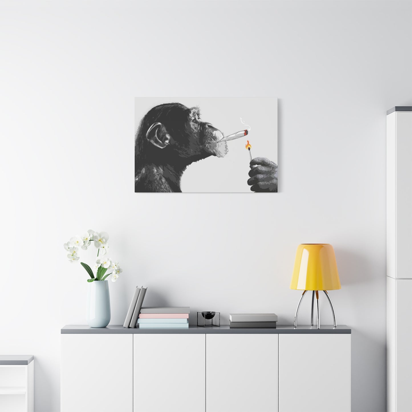 Chimpanzee Smoking Wall Art & Canvas Prints