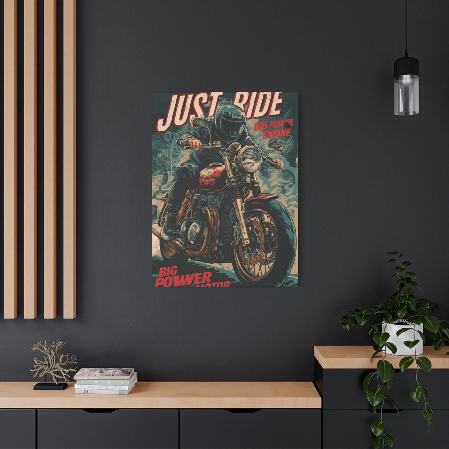 Just Rider Poster Motorcycle Wall Art & Canvas Prints