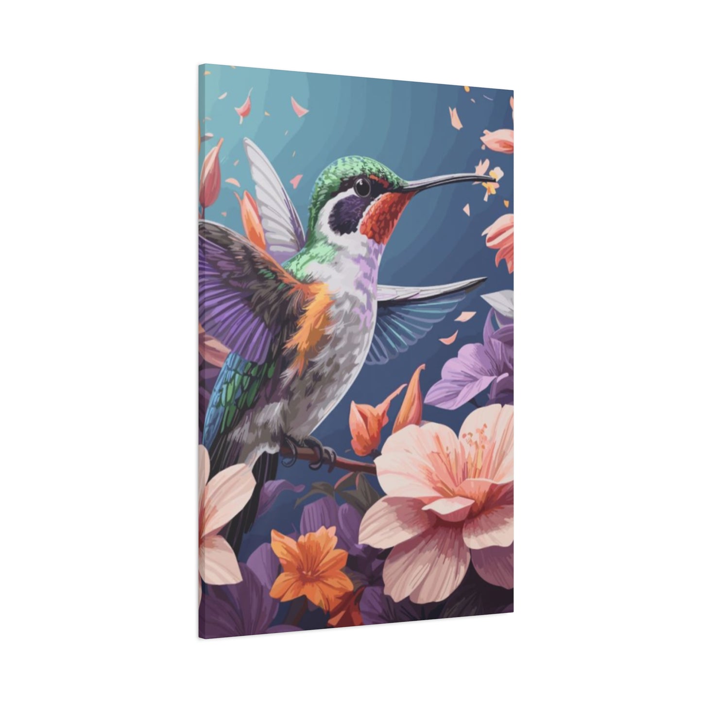 Humming Bird Closeup Painting Wall Art & Canvas Prints