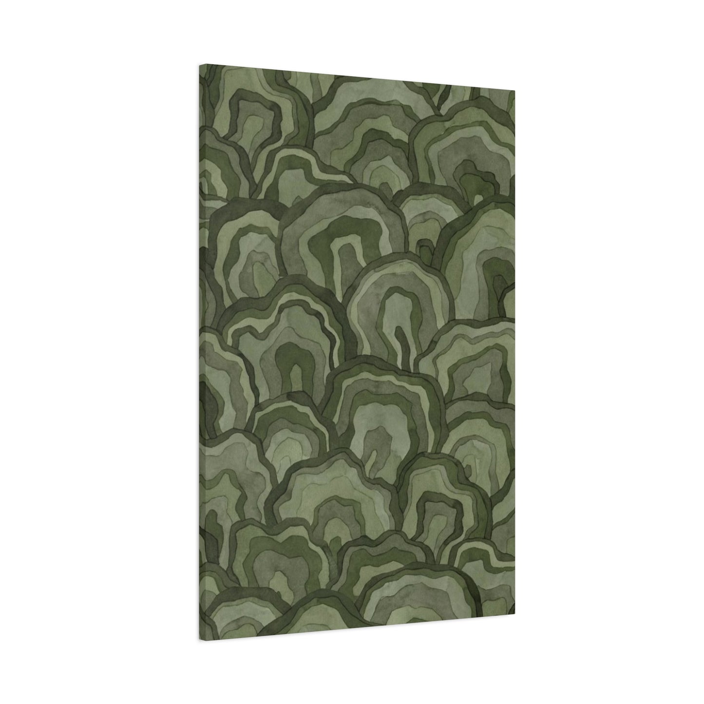 Olive Green Flower Pattern Wall Art & Canvas Prints