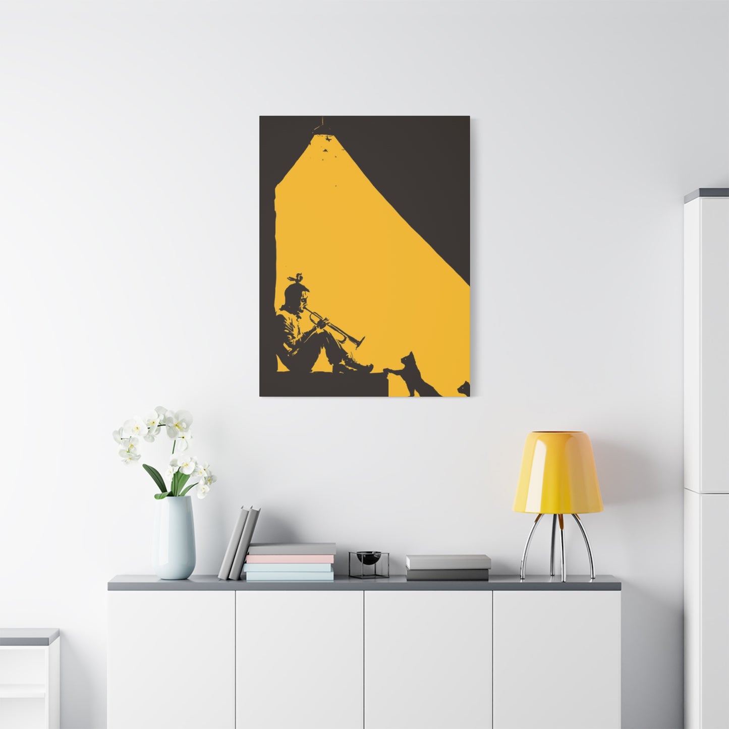 Artist With Saxophone Painting Jazz Wall Art & Canvas Prints