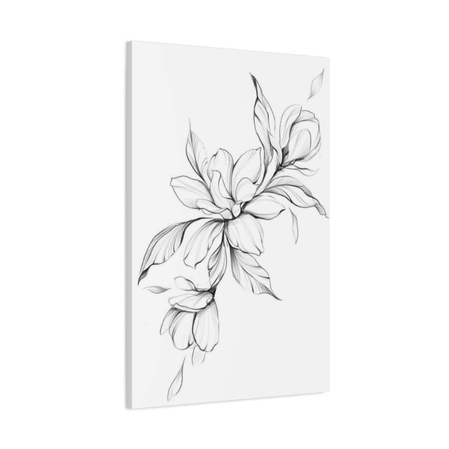 Greyscale Magnolia Flower Painting Wall Art & Canvas Prints