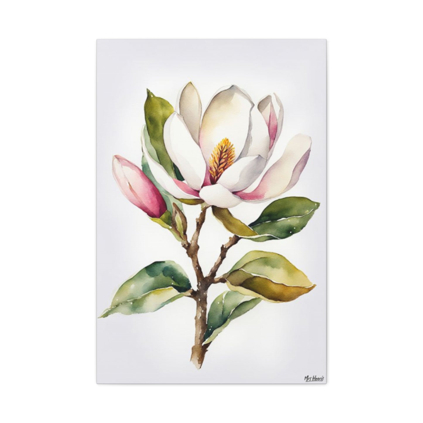 Magnolia Flower StemPainting Wall Art & Canvas Prints