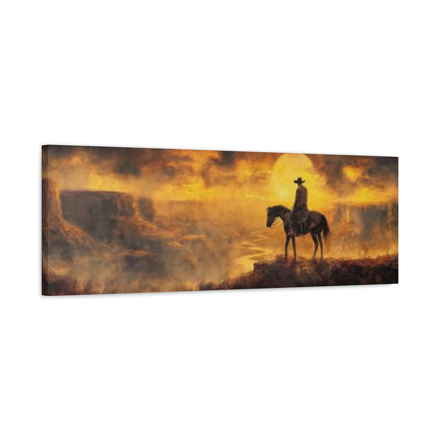 Horse Rider On Grand Canyon Wildlife Panoramas Wall Art & Canvas Prints