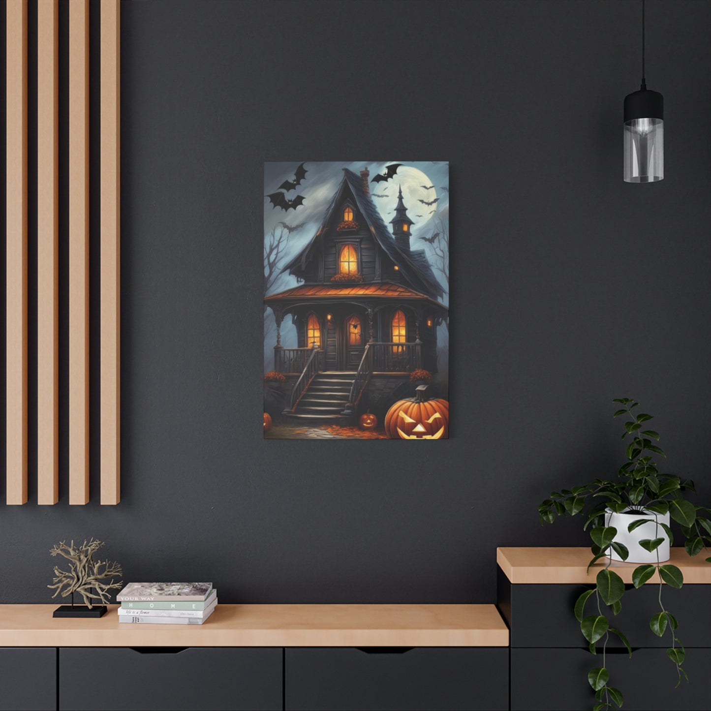 Halloween House Painting Wall Art & Canvas Prints