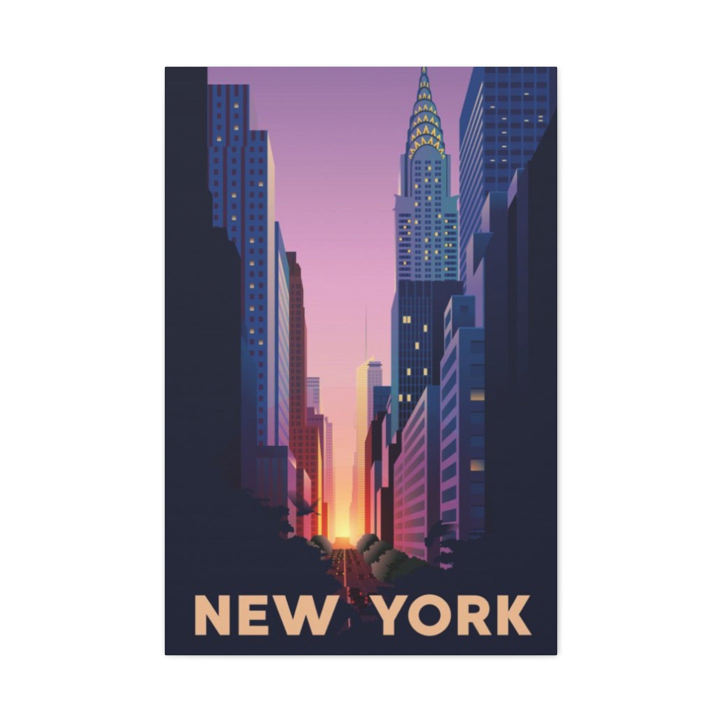 Streets Sunset Of New York City Wall Art & Canvas Prints