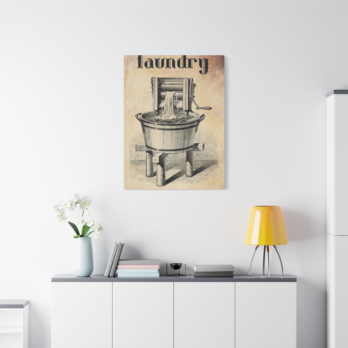 Vintage Washer Poster Laundry Wall Art & Canvas Prints