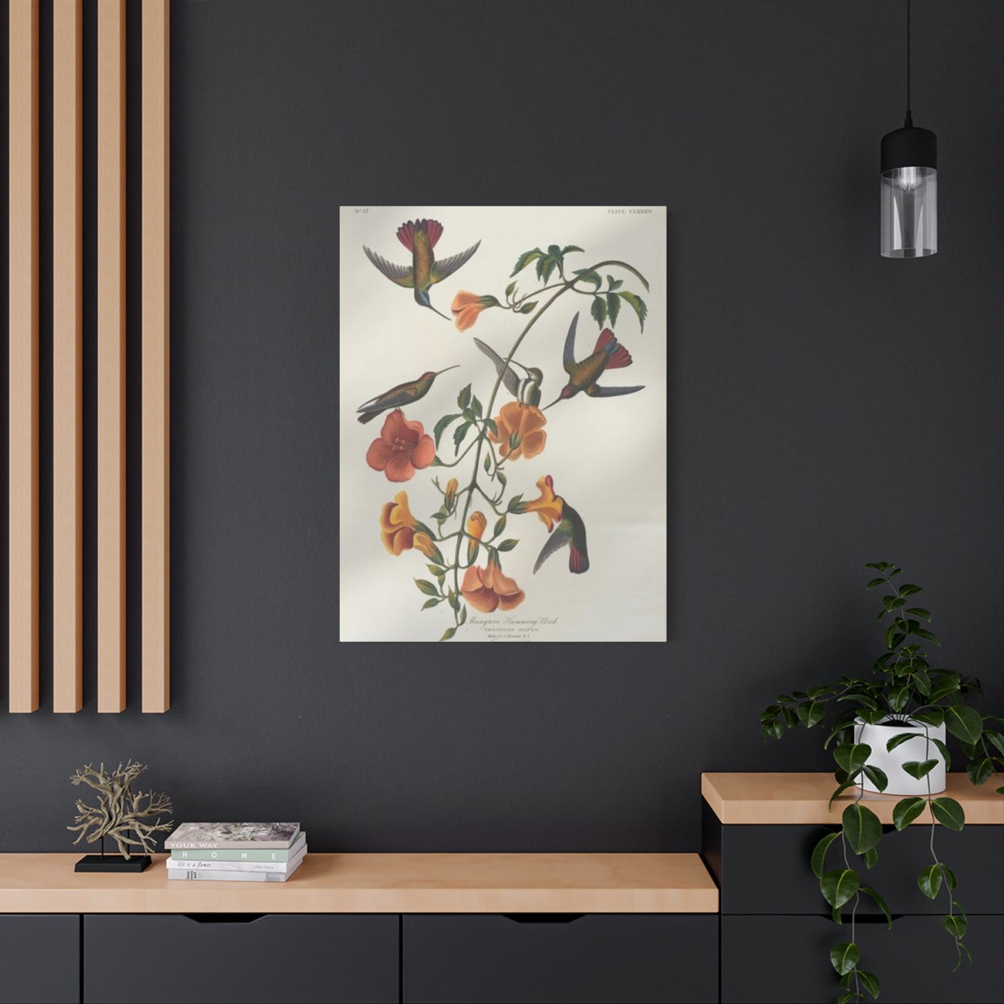 Humming Bird On Plant Painting Wall Art & Canvas Prints