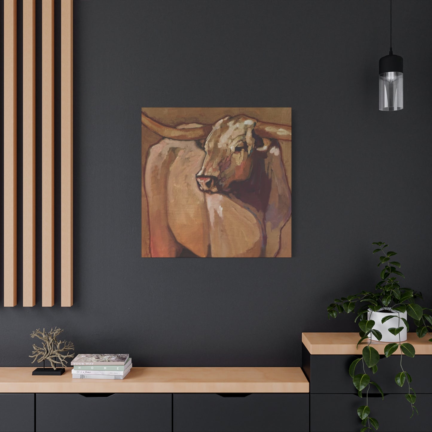 Bull Long Horn Painting Wall Art & Canvas Prints