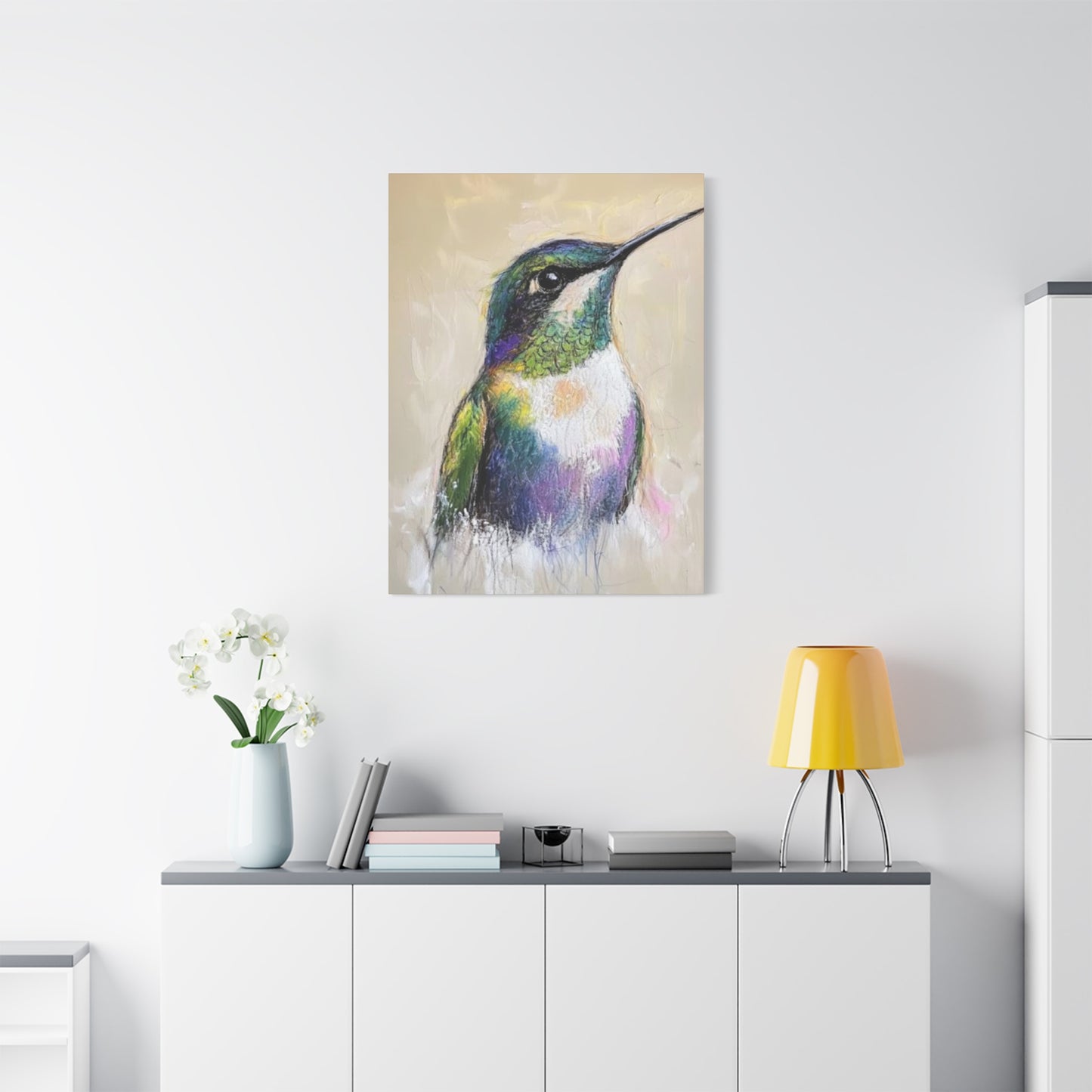 Humming Bird Candid Painting Wall Art & Canvas Prints