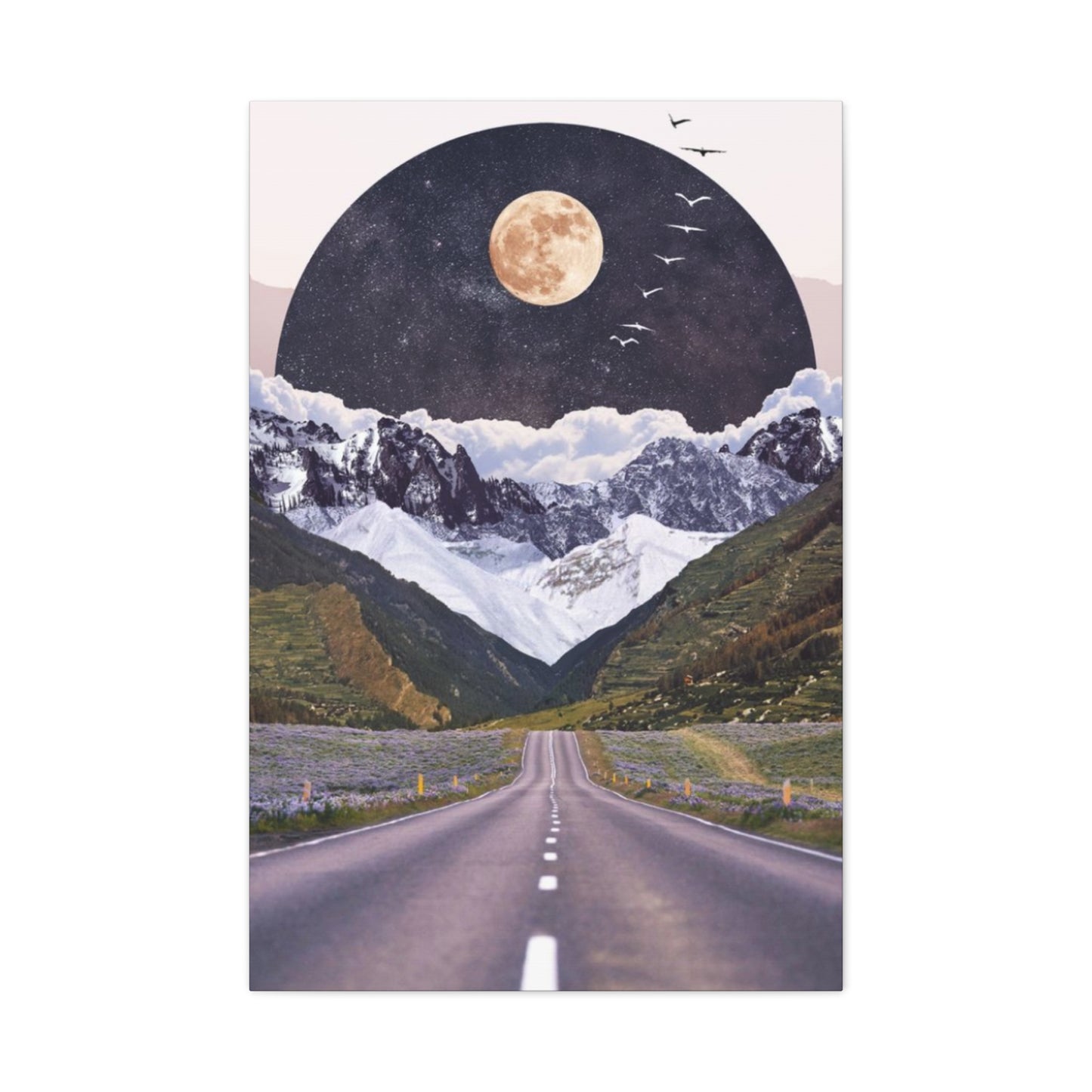 Long Road To Mountains Mixed Media Wall Art & Canvas Prints