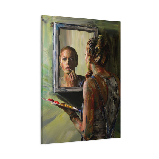 Girl Painting A Painting Mixed Media Wall Art & Canvas Prints