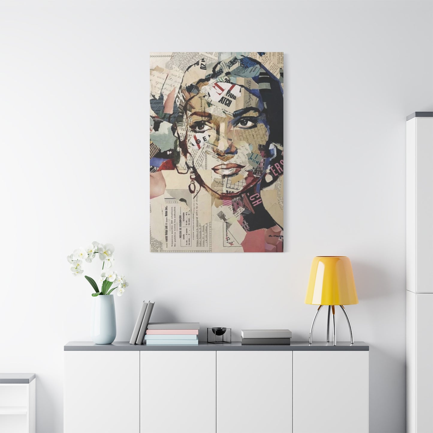 Indian Women Abstract Mixed Media Wall Art & Canvas Prints