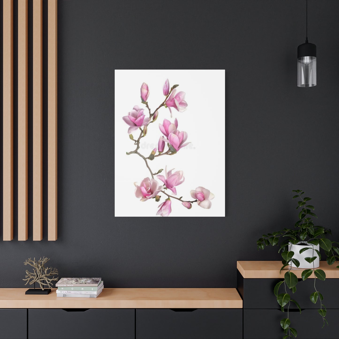 Beautiful Pink Magnolia Flower Painting Wall Art & Canvas Prints