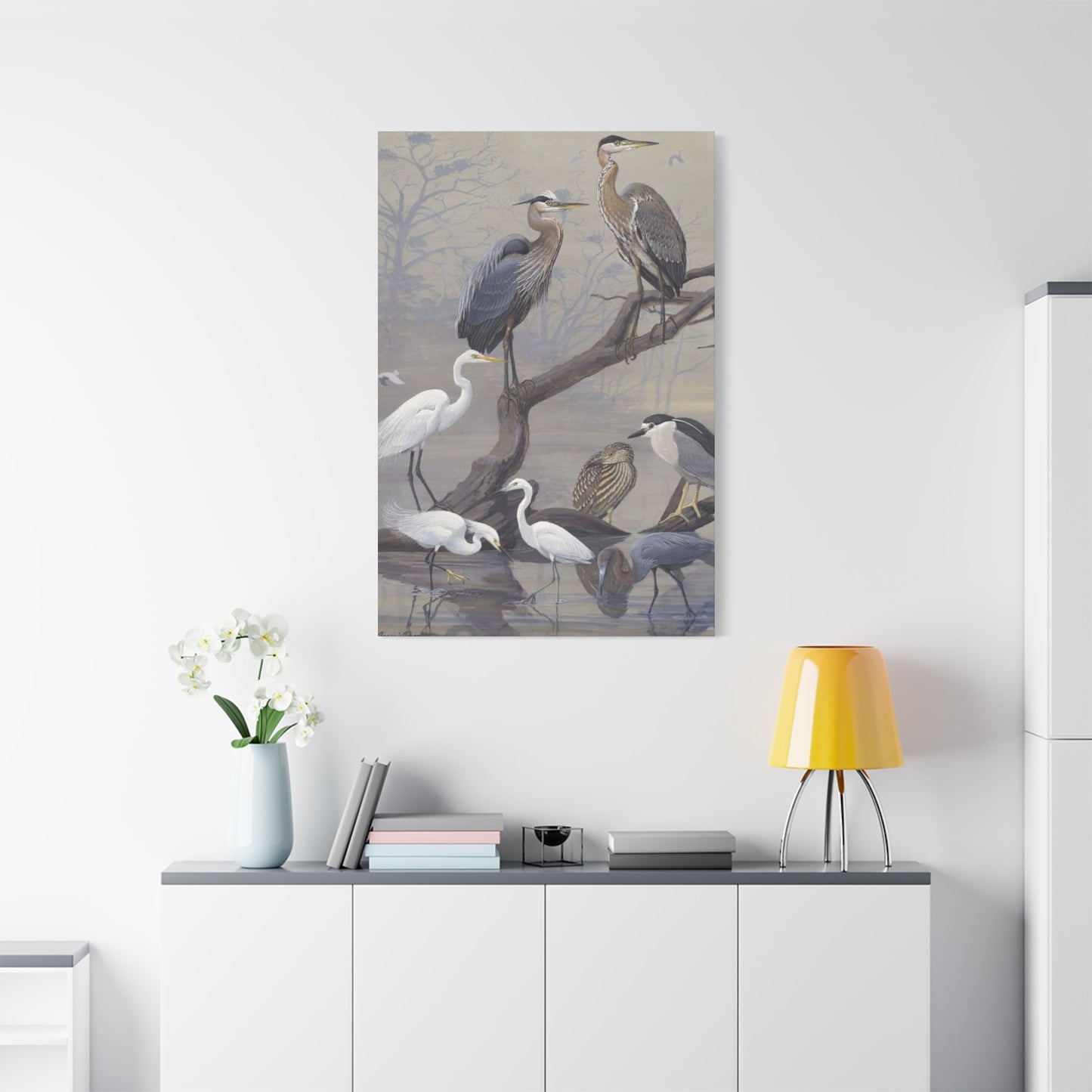 Herons Painting Wall Art & Canvas Prints