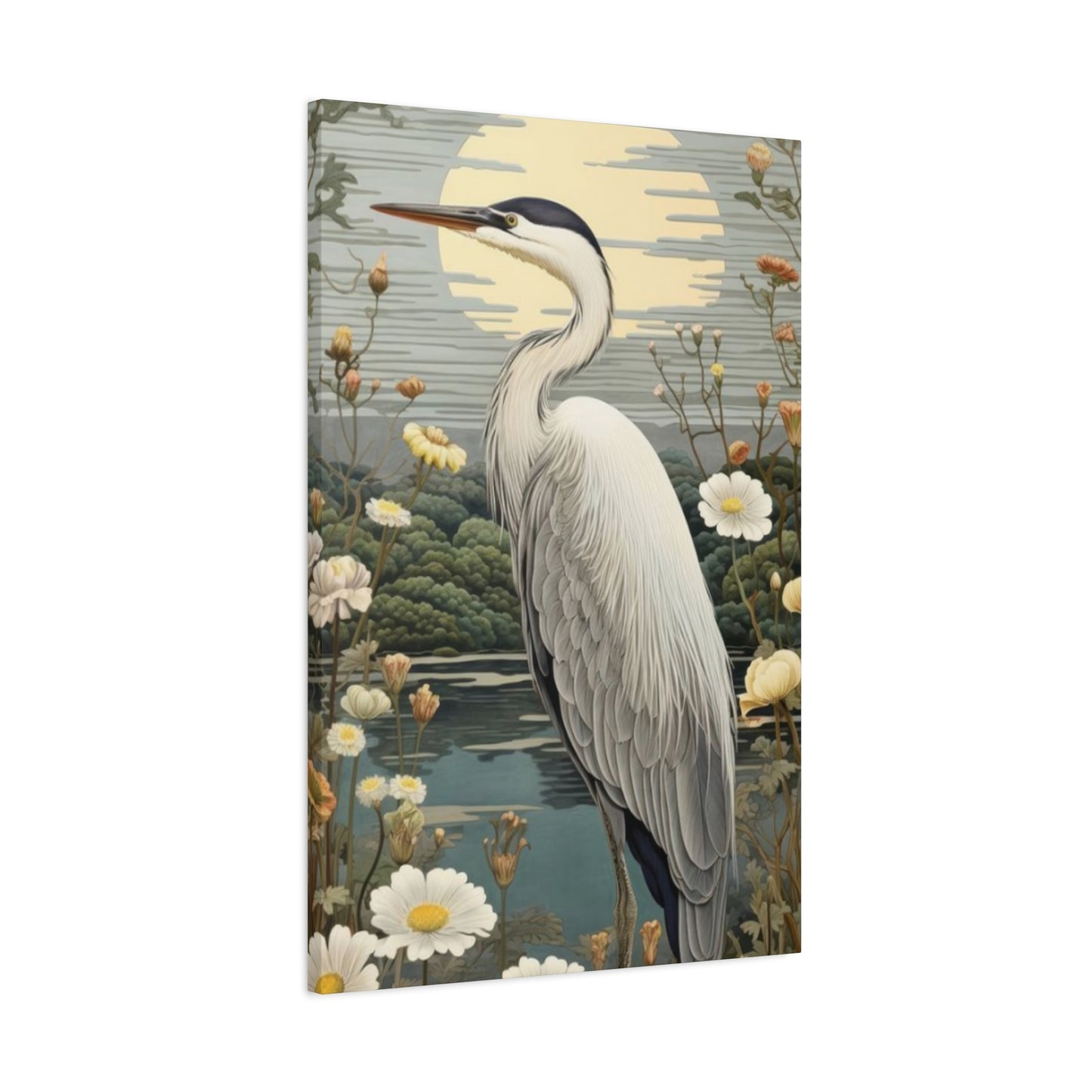 Herons With Flower Wall Art & Canvas Prints