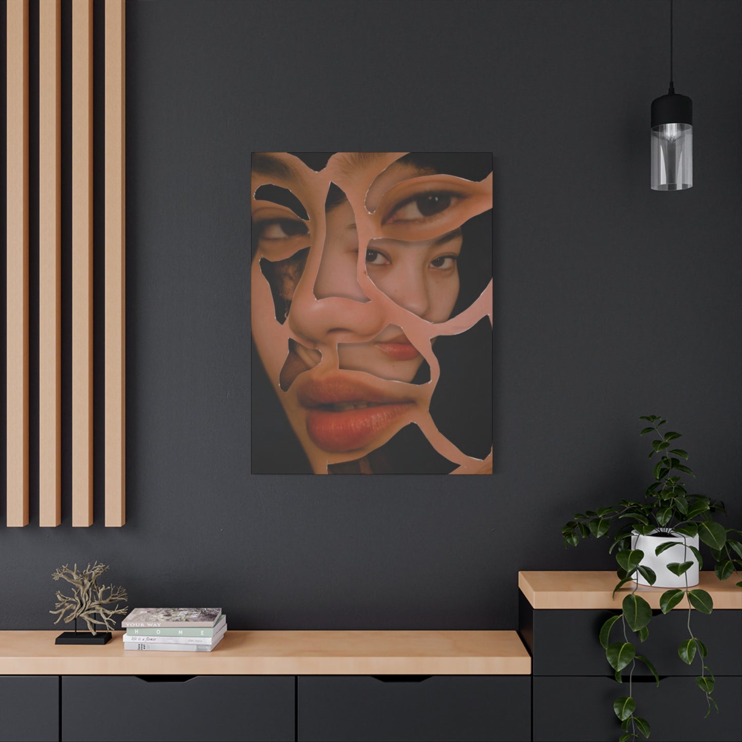 Face In A Face Painting Mixed Media Wall Art & Canvas Prints