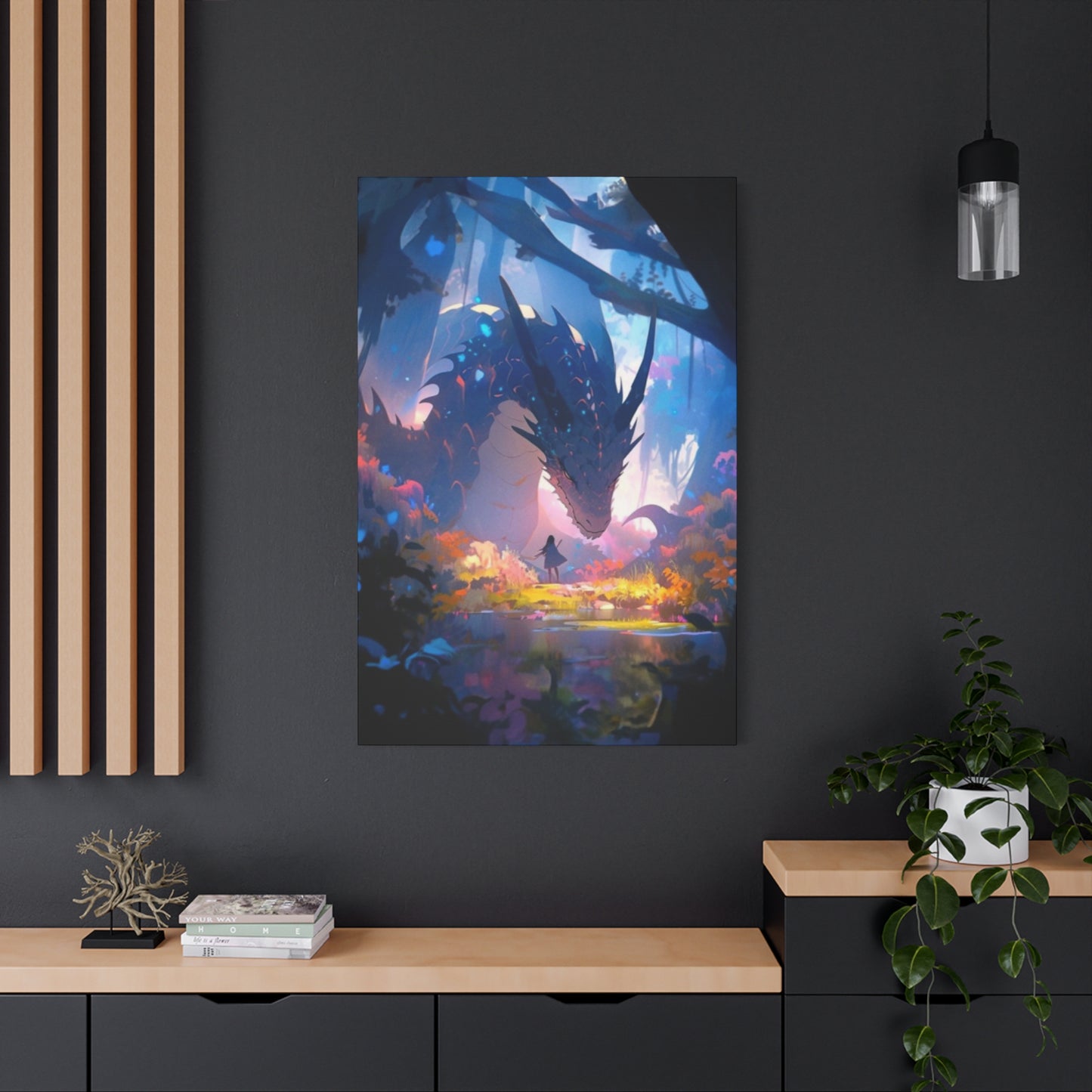 Little Girl with Dragon Wall Art & Canvas Prints