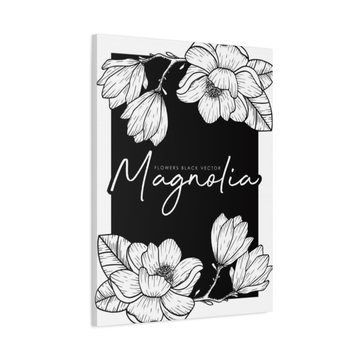 Magnolia Flower White Drawing Wall Art & Canvas Prints