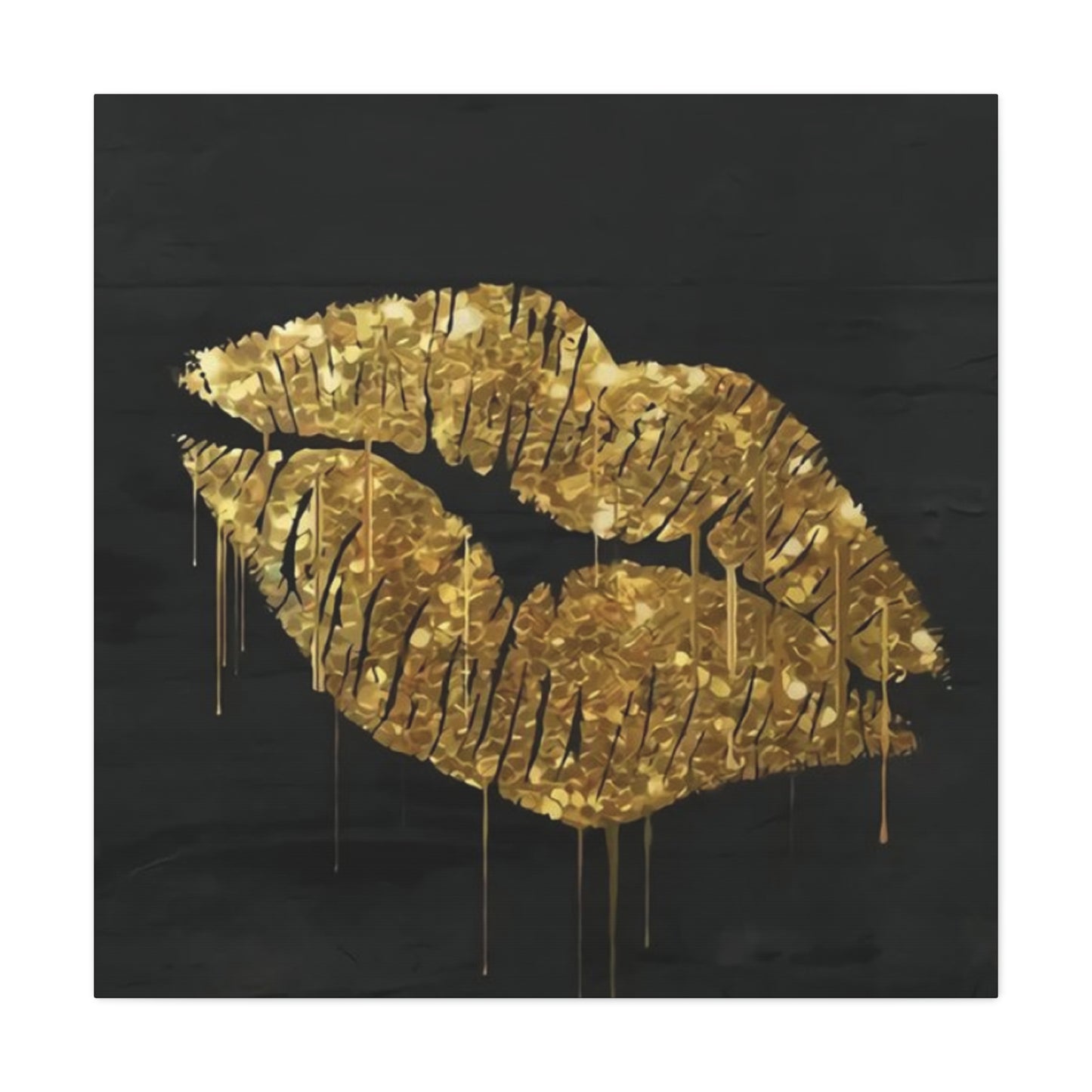 Golden Lips Wall Art & Canvas Prints