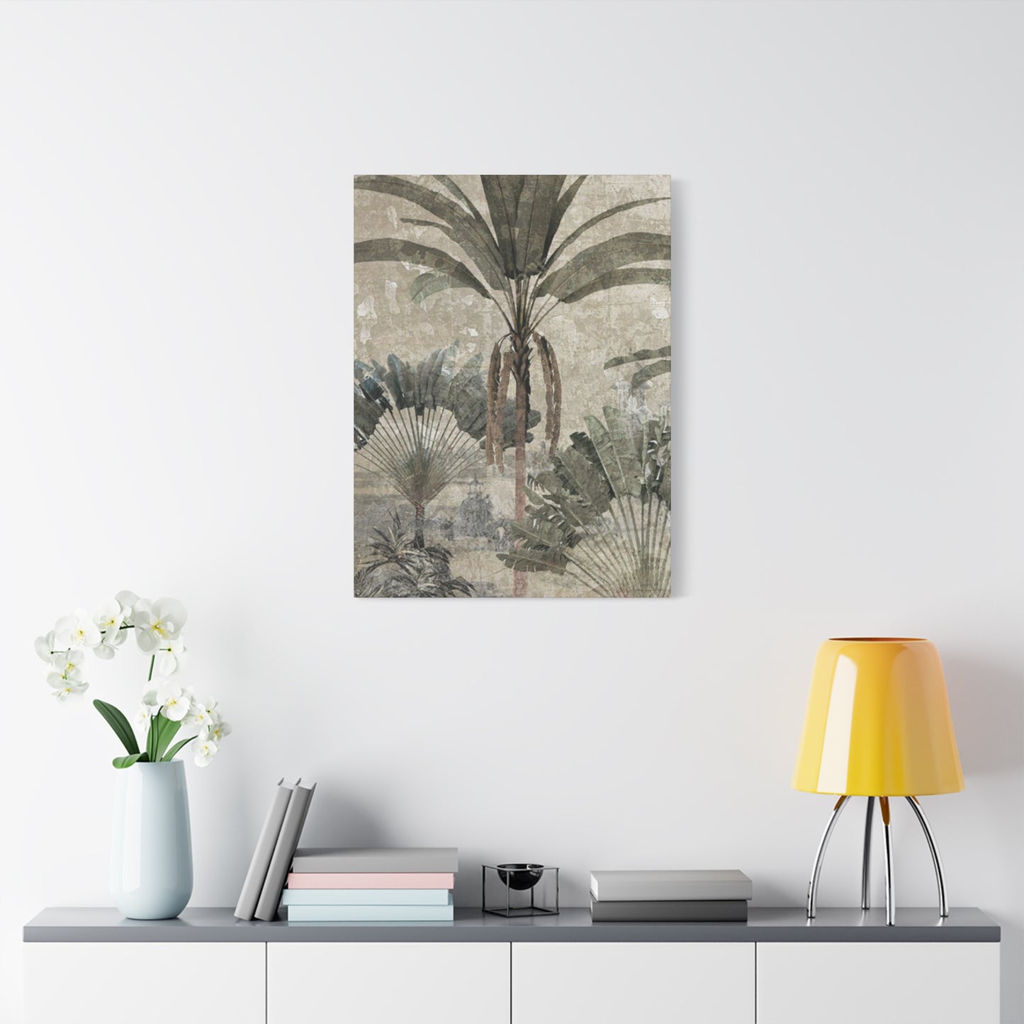 Black & White Palm Tree In Desert Wall Art & Canvas Prints