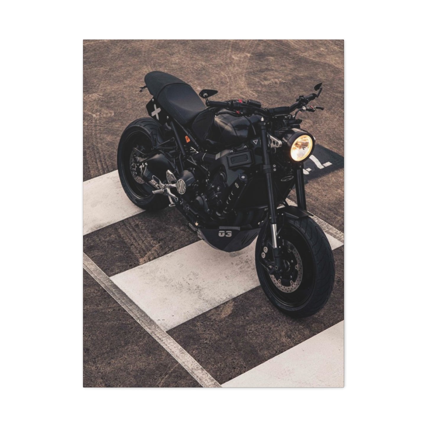 Black Cafe Racer Motorcycle Wall Art & Canvas Prints