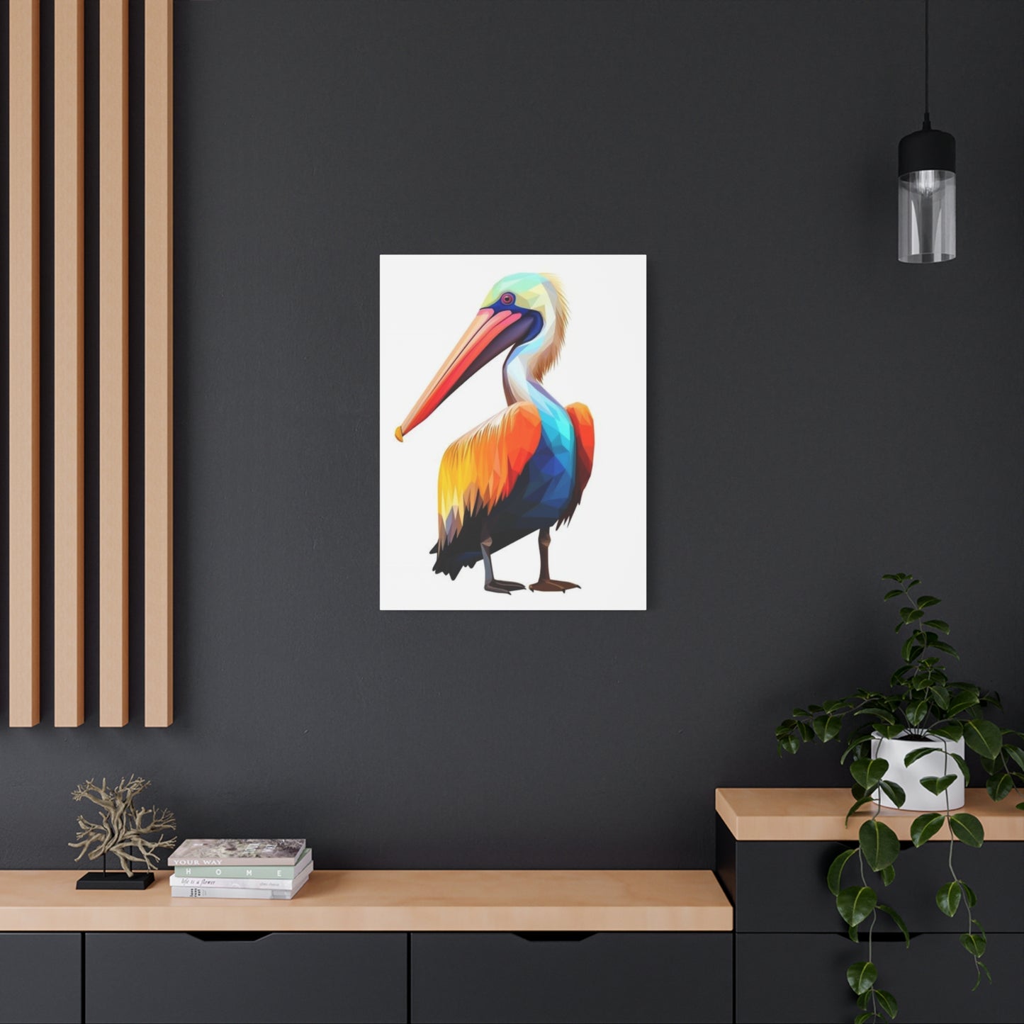 Colorful Abstract Pelican Painting Wall Art & Canvas Prints