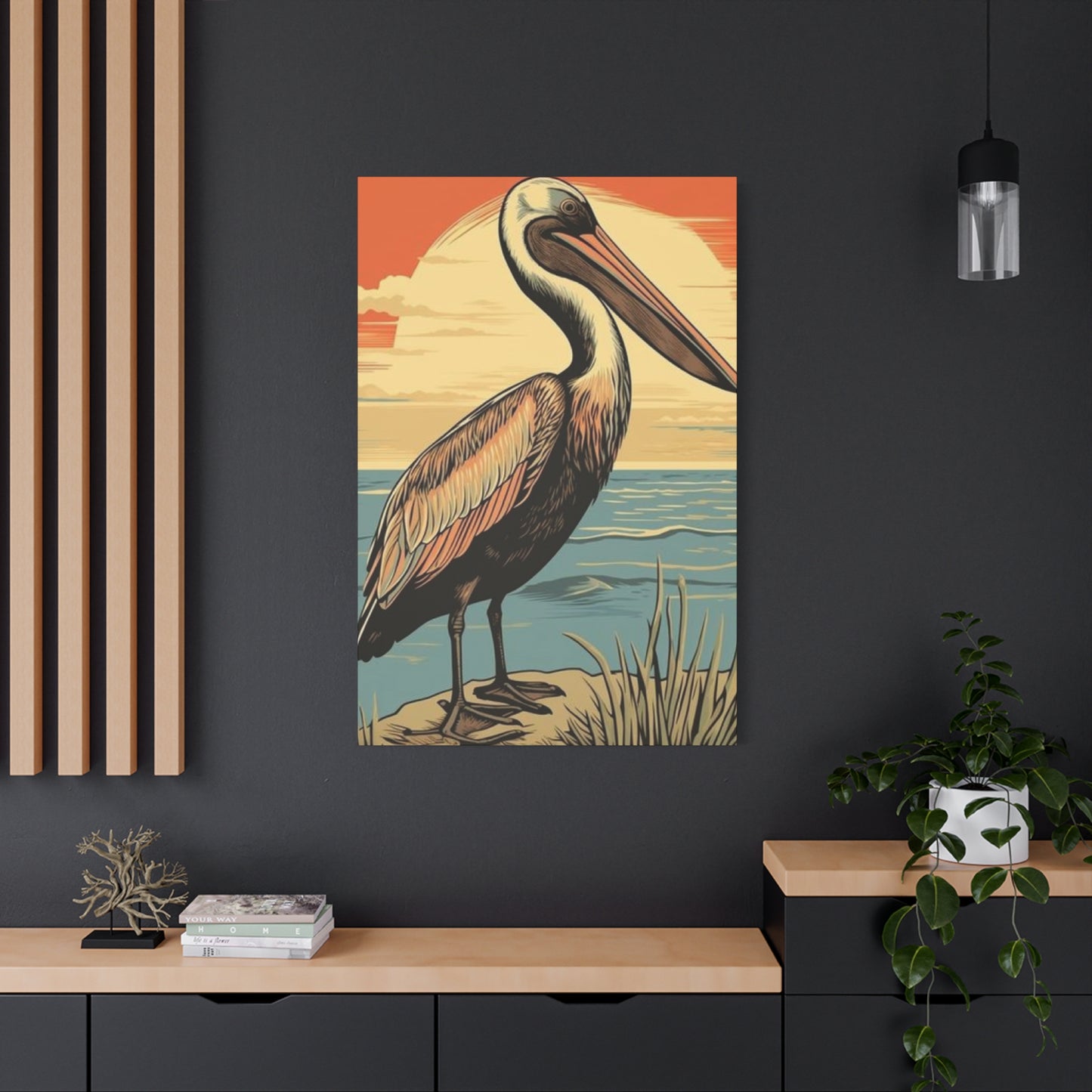 Colorful Painting Of A Pelican Wall Art & Canvas Prints