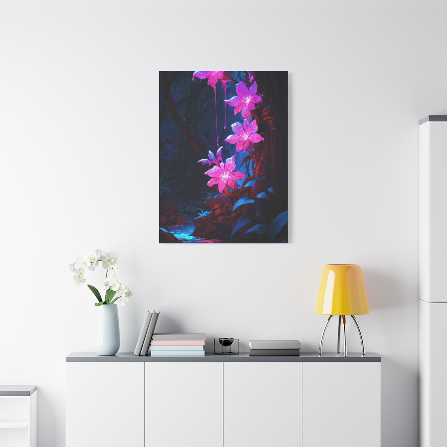 Pink Glowing Flower Wall Art & Canvas Prints