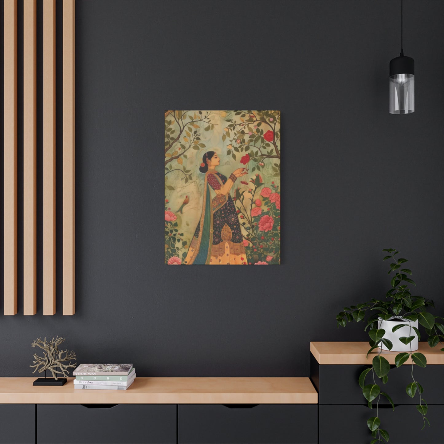 Beautiful Indian Women In Garden Wall Art & Canvas Prints