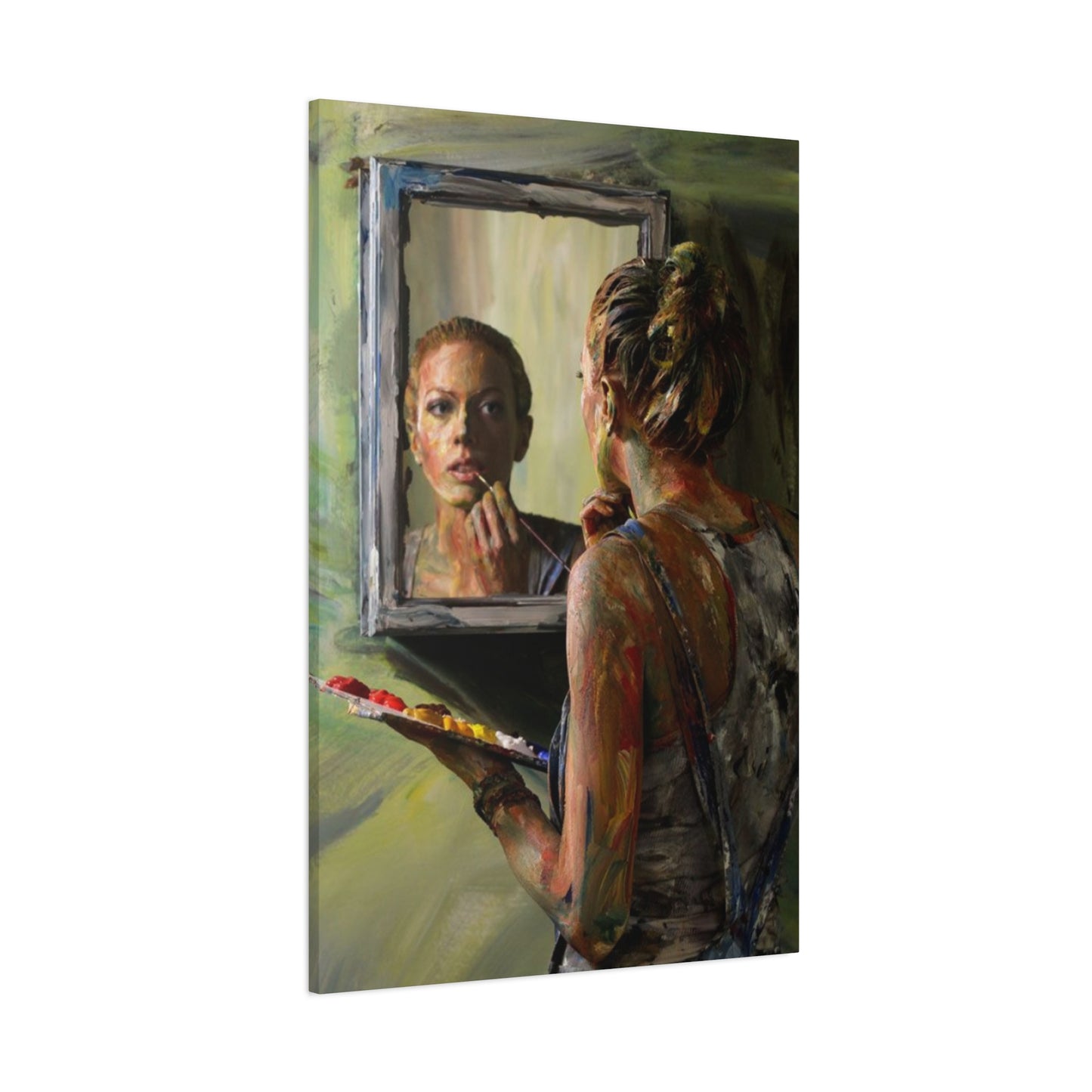 Girl Painting A Painting Mixed Media Wall Art & Canvas Prints