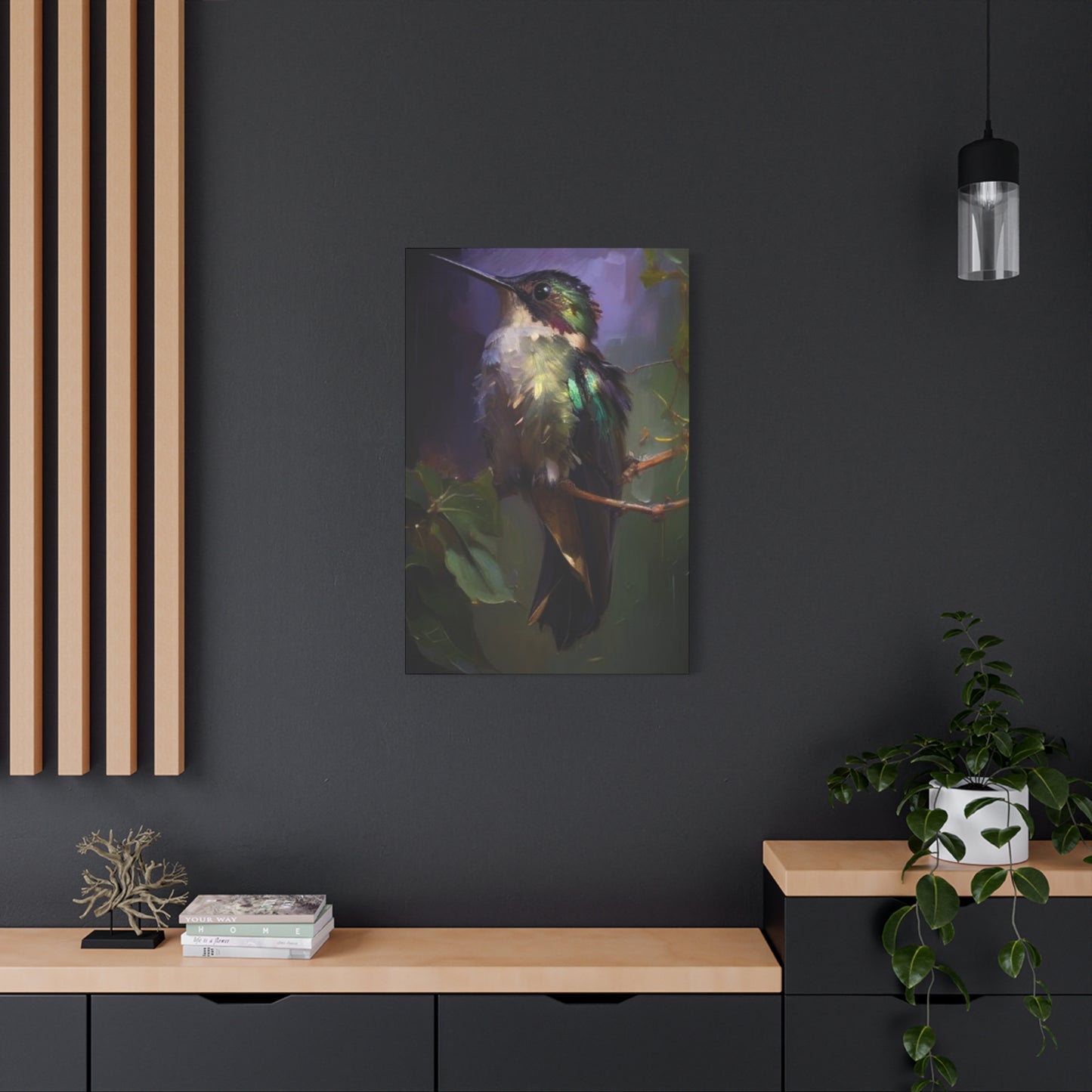 Humming Bird Closeup Painting Wall Art & Canvas Prints