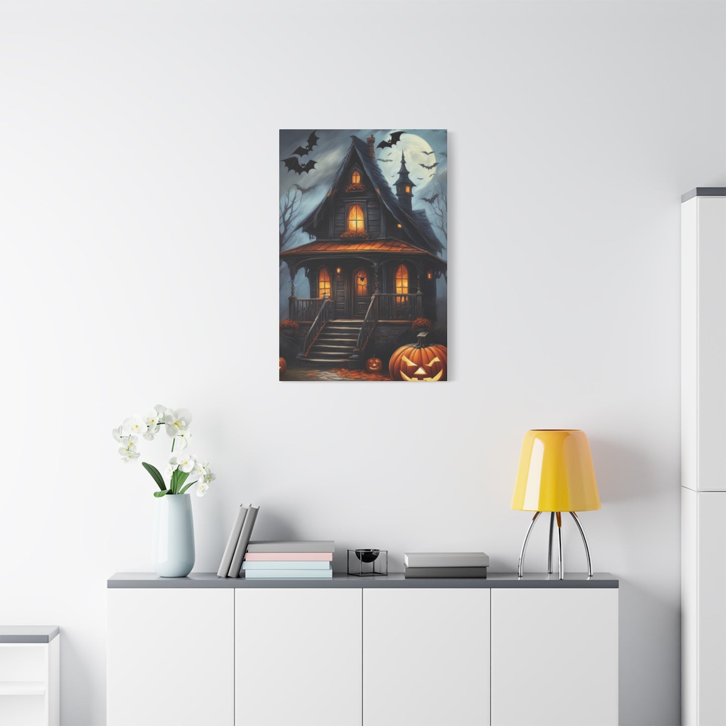 Halloween House Painting Wall Art & Canvas Prints